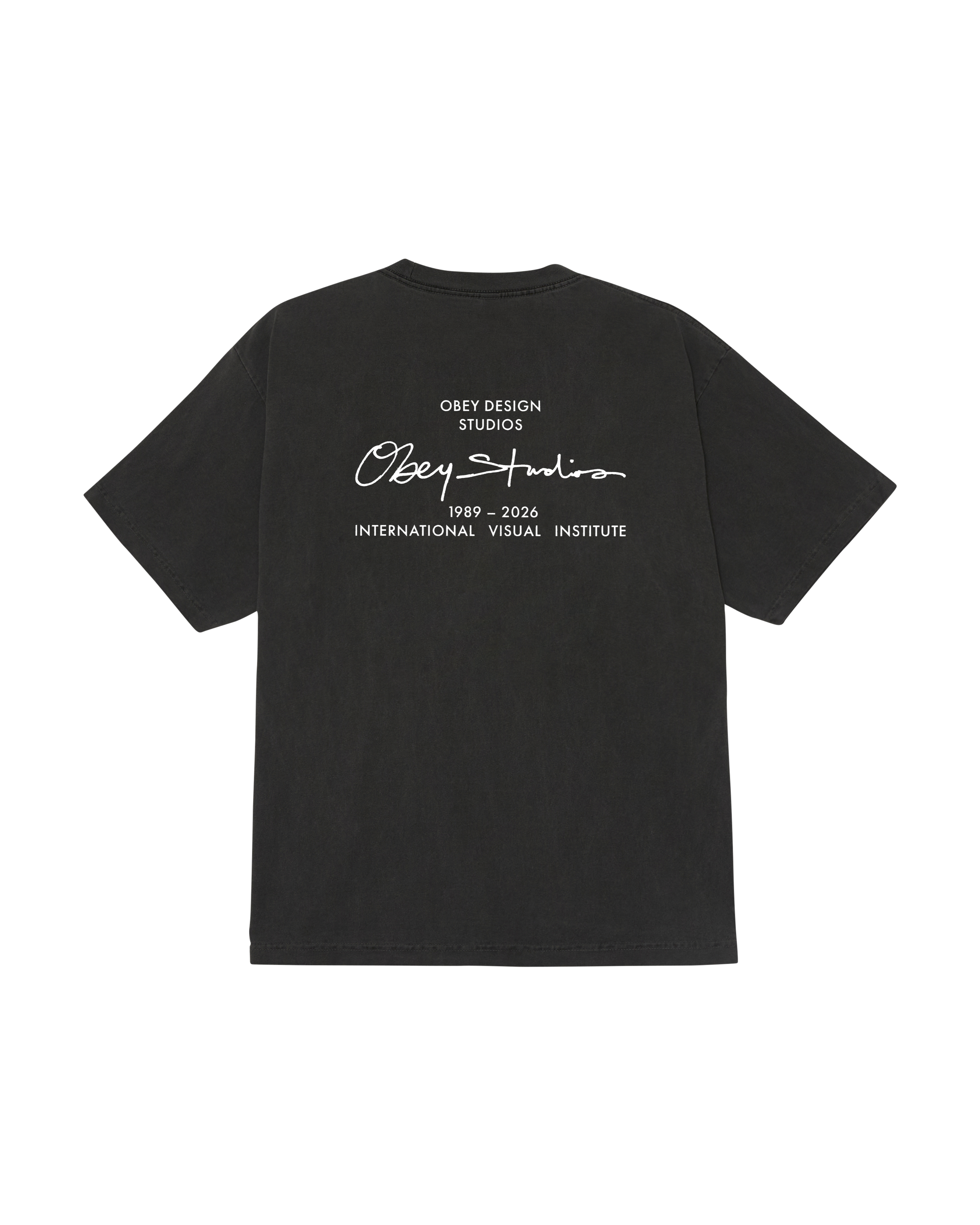 obey institute pigment t-shirt pigment dusty black (zoomed)