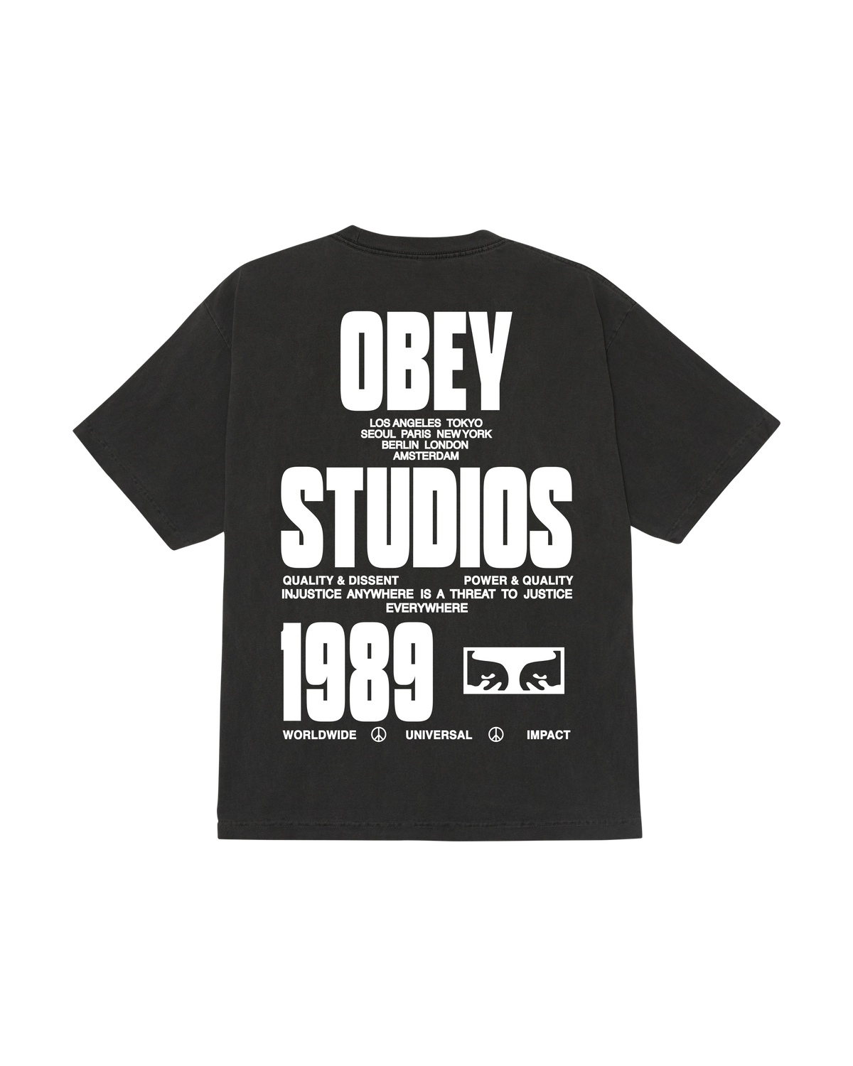 obey stamped pigment t-shirt pigment dusty black