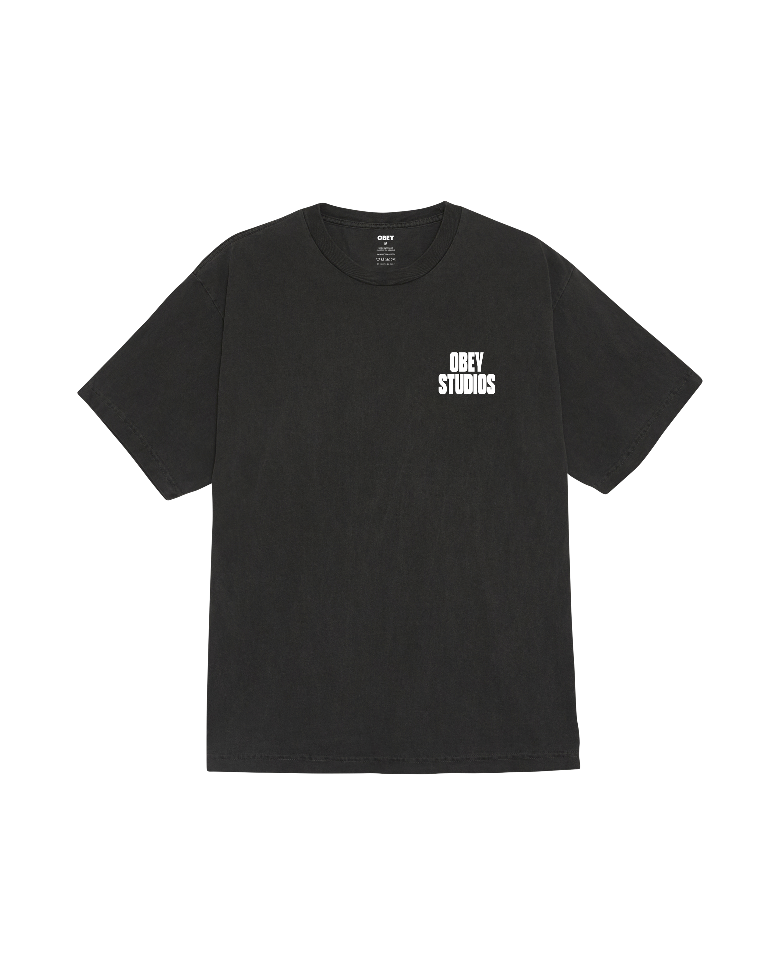 obey stamped pigment t-shirt pigment dusty black (zoomed)