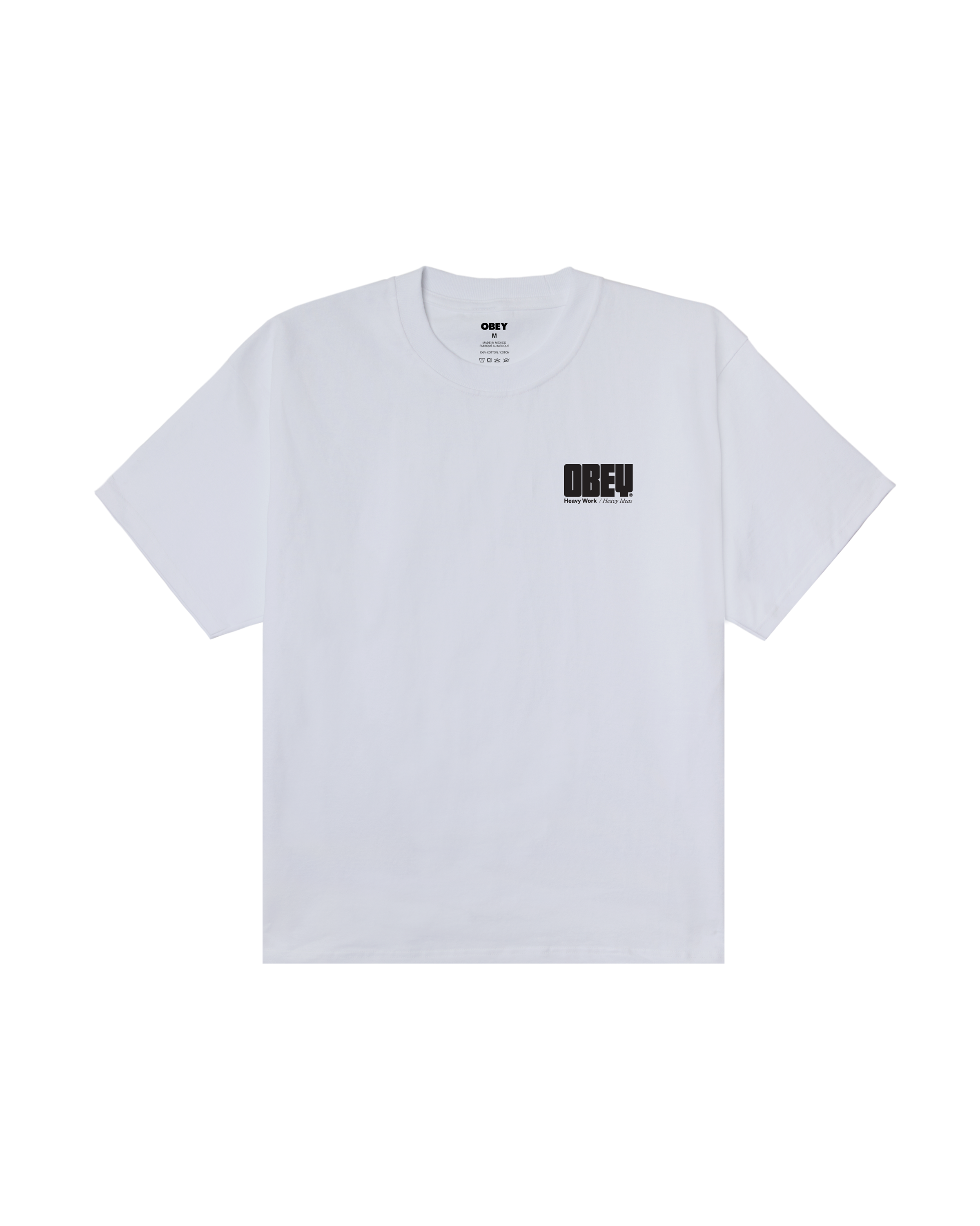 obey heavy ideas heavyweight t-shirt white (zoomed)