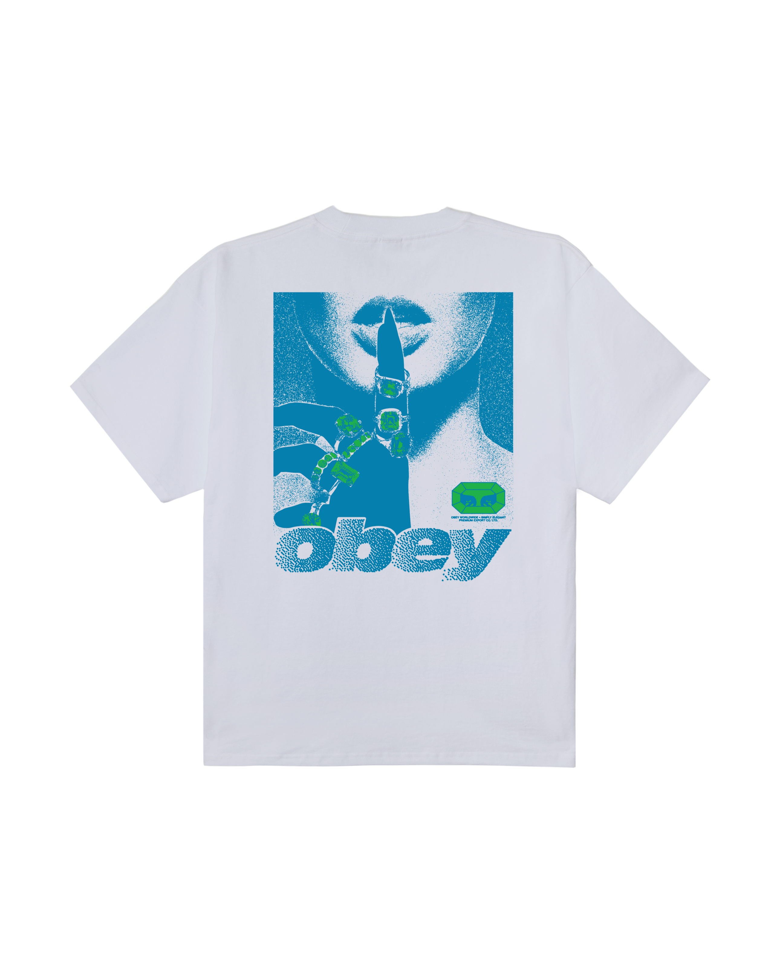 obey exports heavyweight t-shirt white (zoomed)