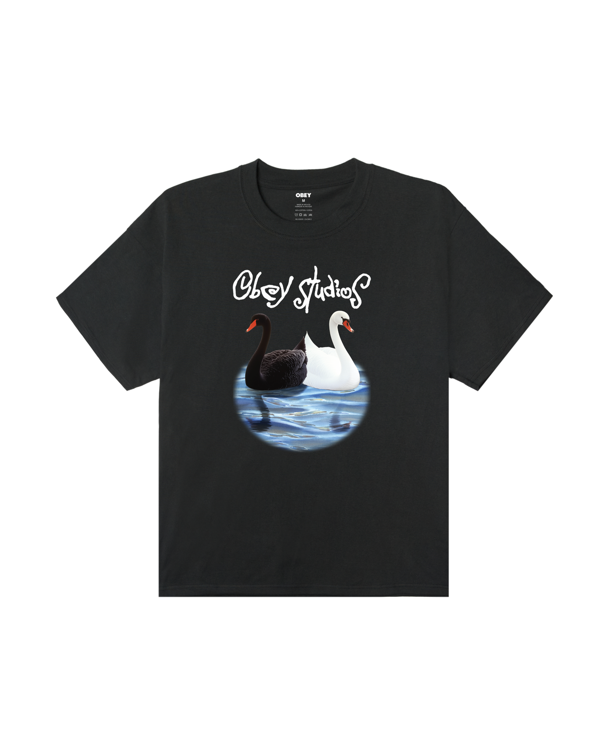 obey studios swan heavyweight t-shirt vintage black