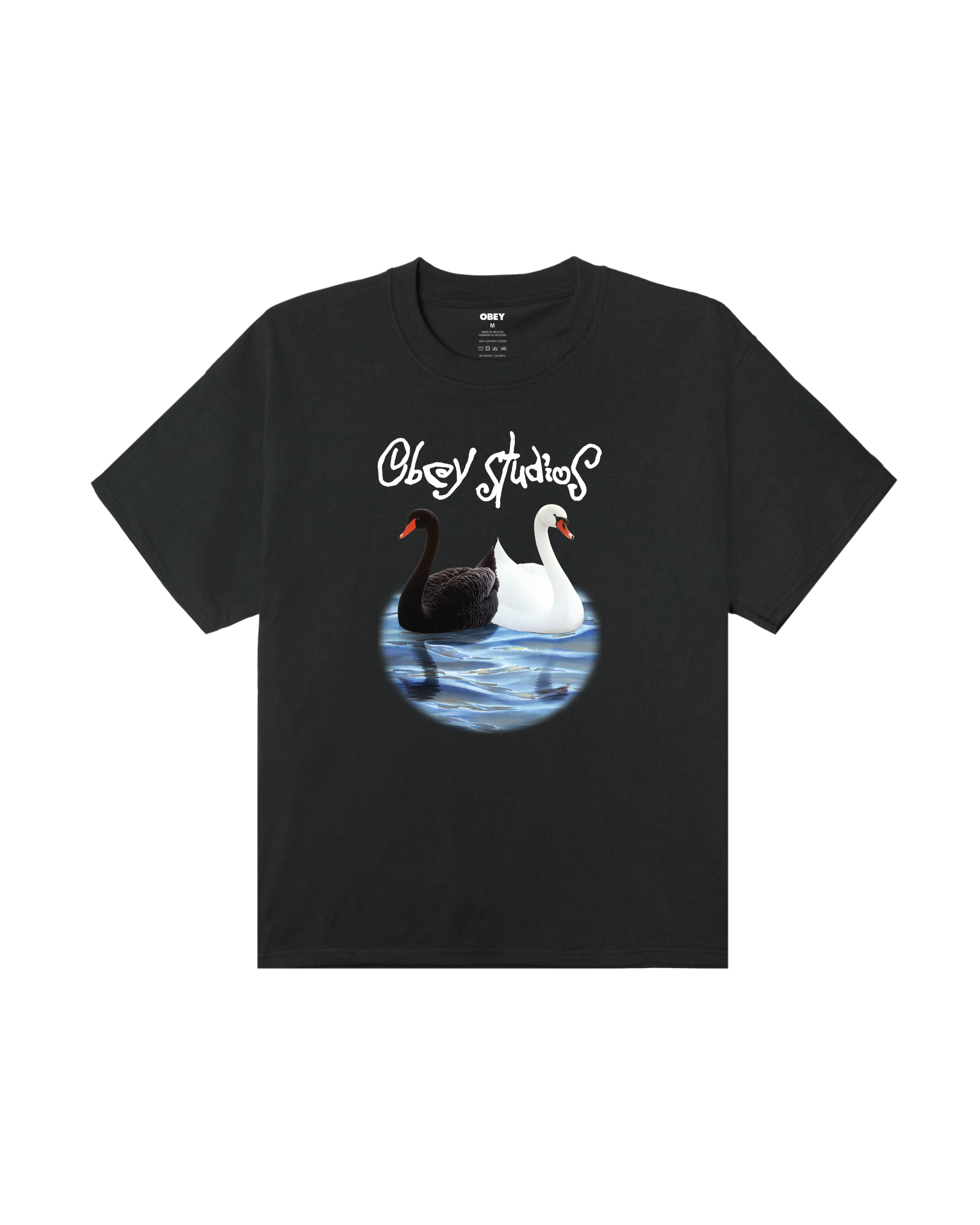 obey studios swan heavyweight t-shirt vintage black (zoomed)