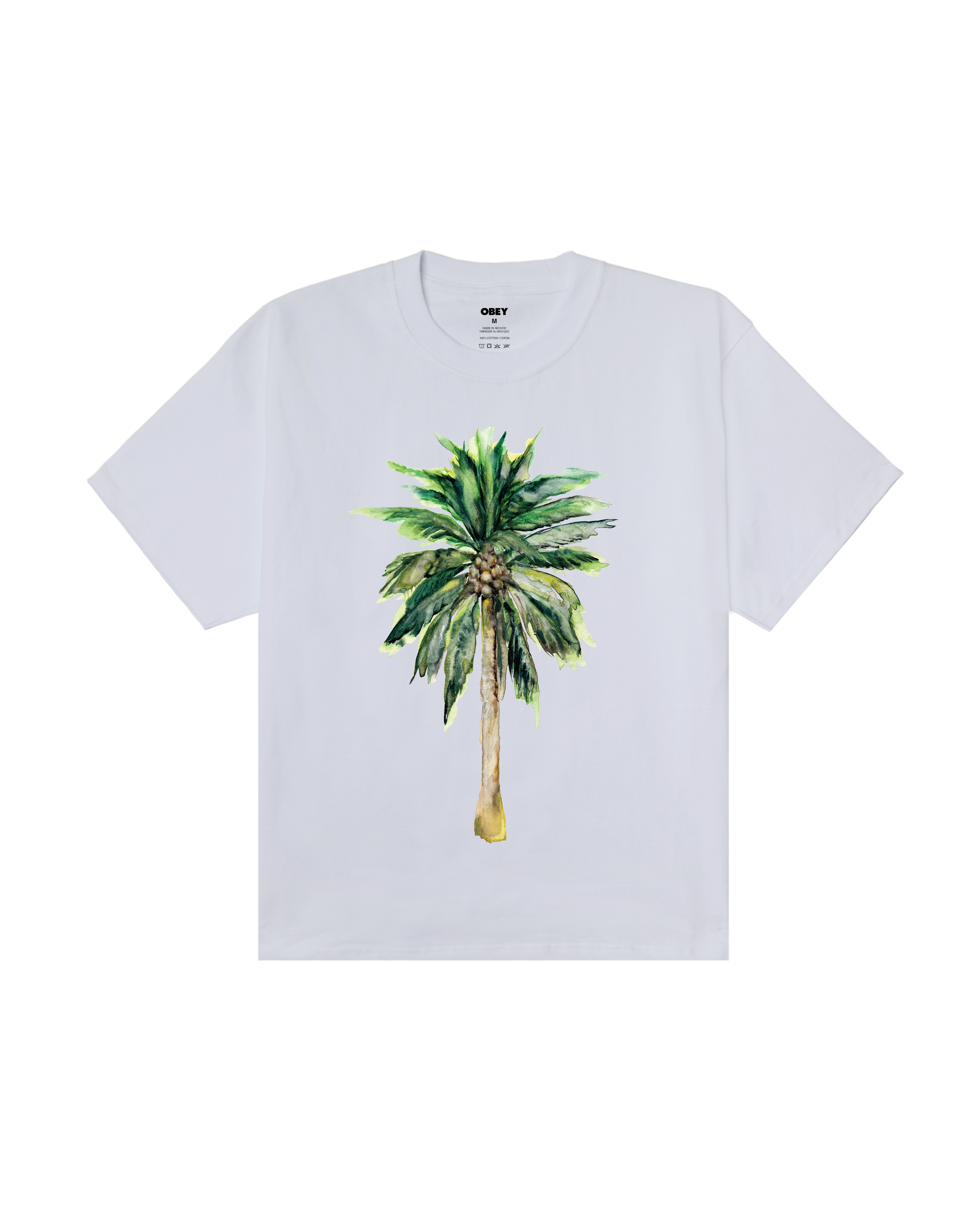 obey palm heavyweight t-shirt white (zoomed)