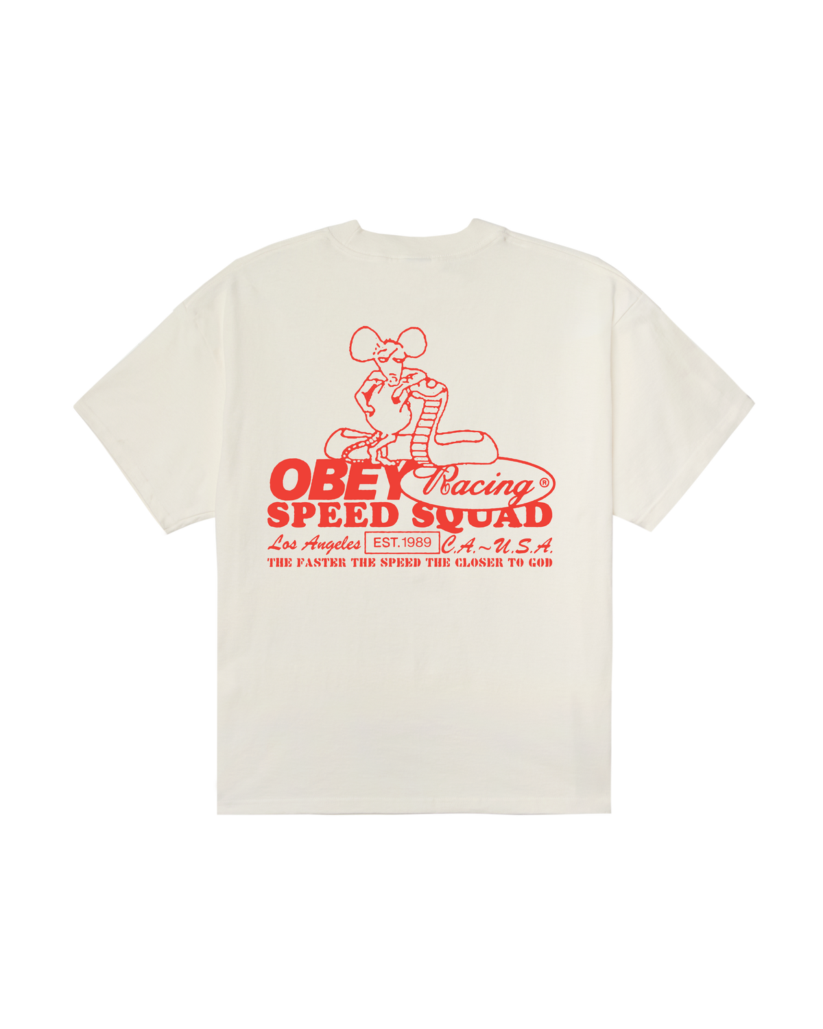 obey speed squad heavyweight t-shirt vintage white