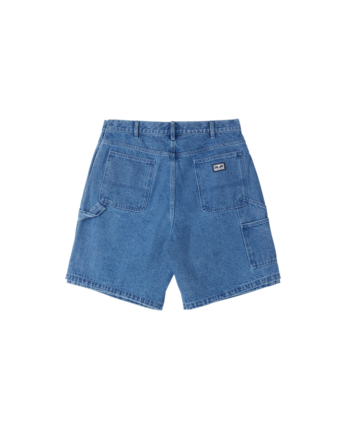 obey bigwig denim carpenter short light indigo - alternate view