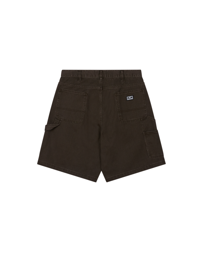 obey bigwig denim carpenter short wren faded wash - alternate view