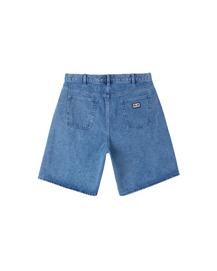 obey bigwig baggy denim short light indigo - alternate view