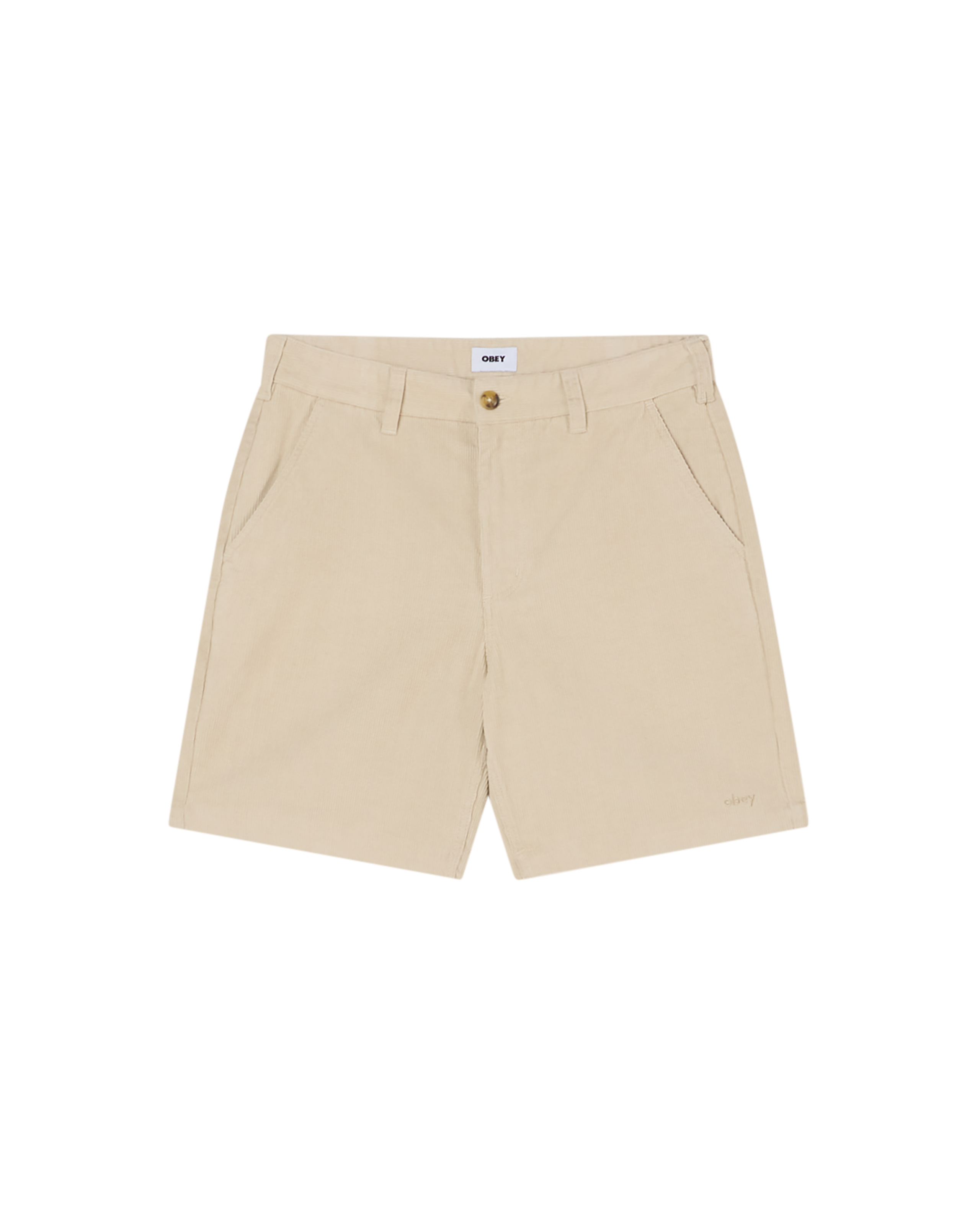 obey daily cord short silver grey faded wash (zoomed)