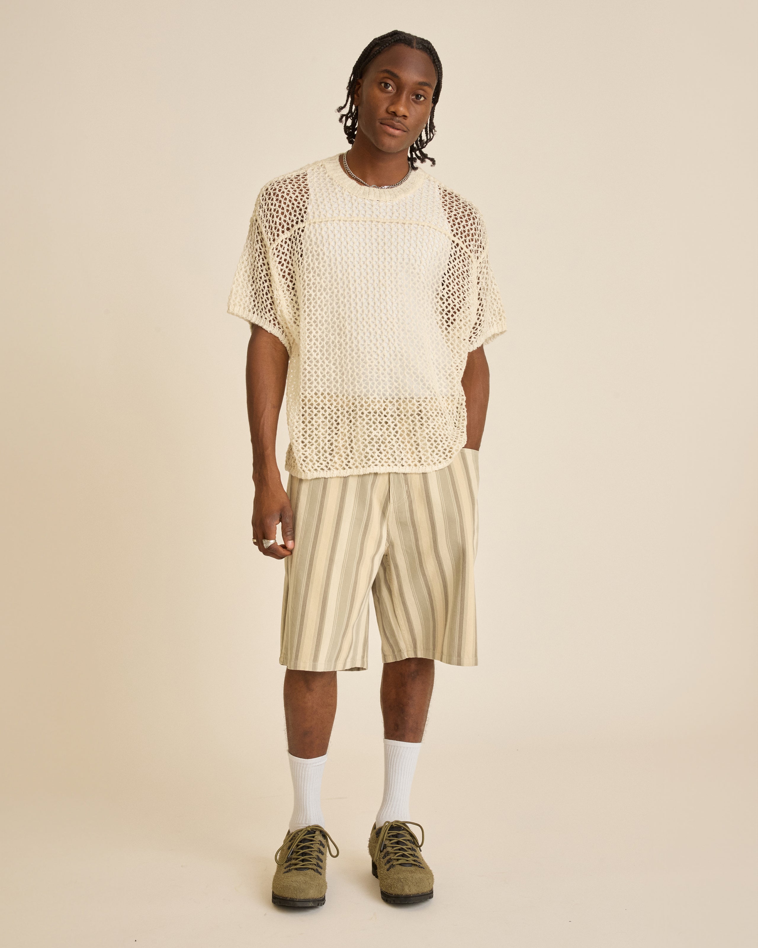 BAJA STRIPE BAGGY DENIM SHORT (zoomed)