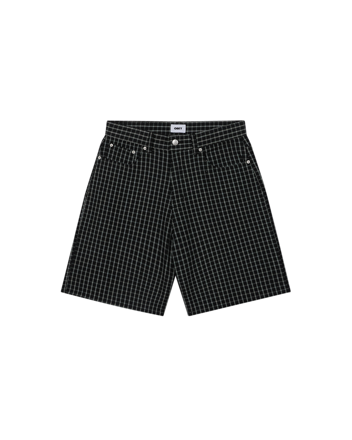 PLAID BAGGY DENIM SHORT