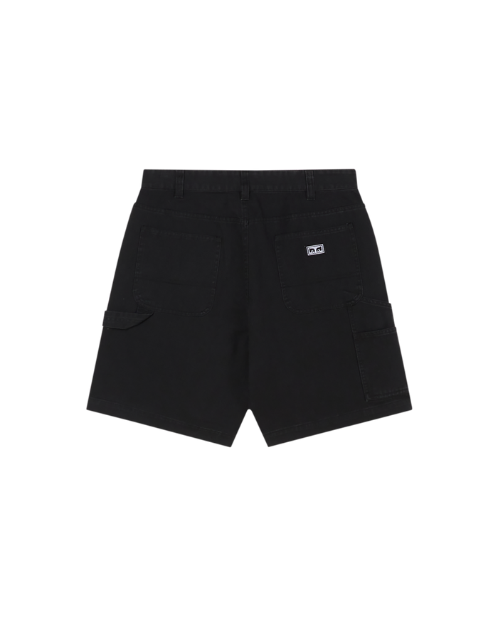 obey big timer carpenter short black faded wash - alternate view