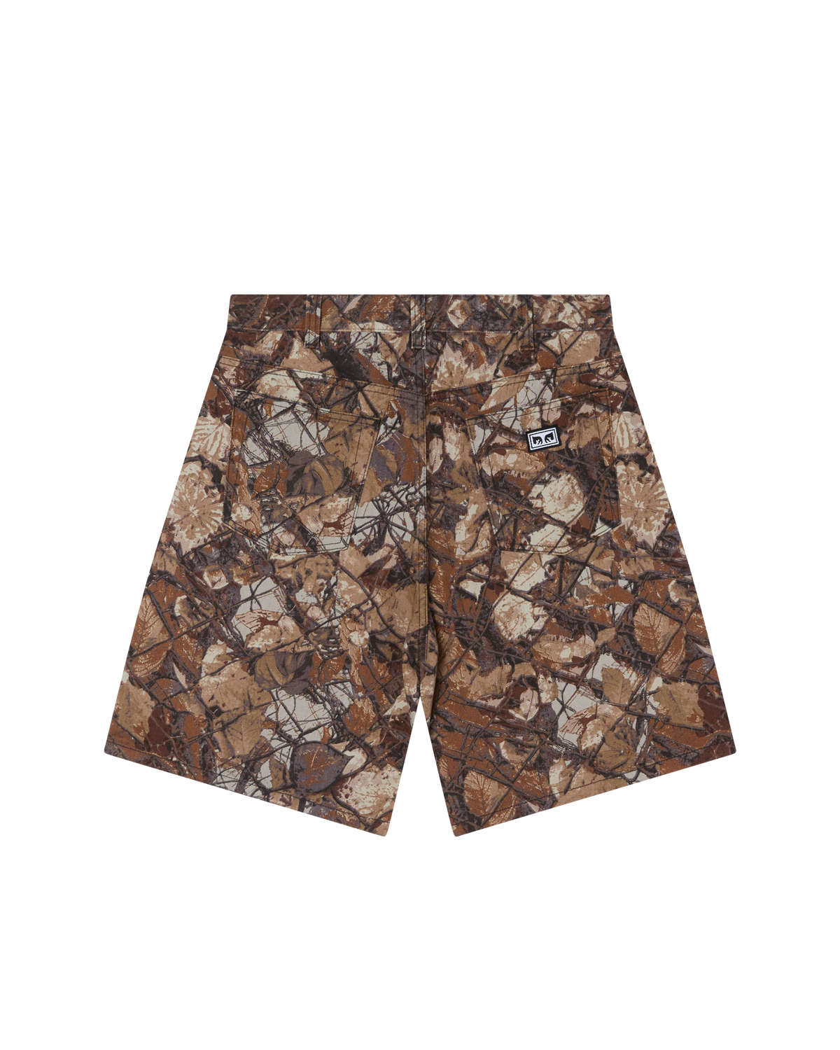 obey bigwig baggy denim short fence camo