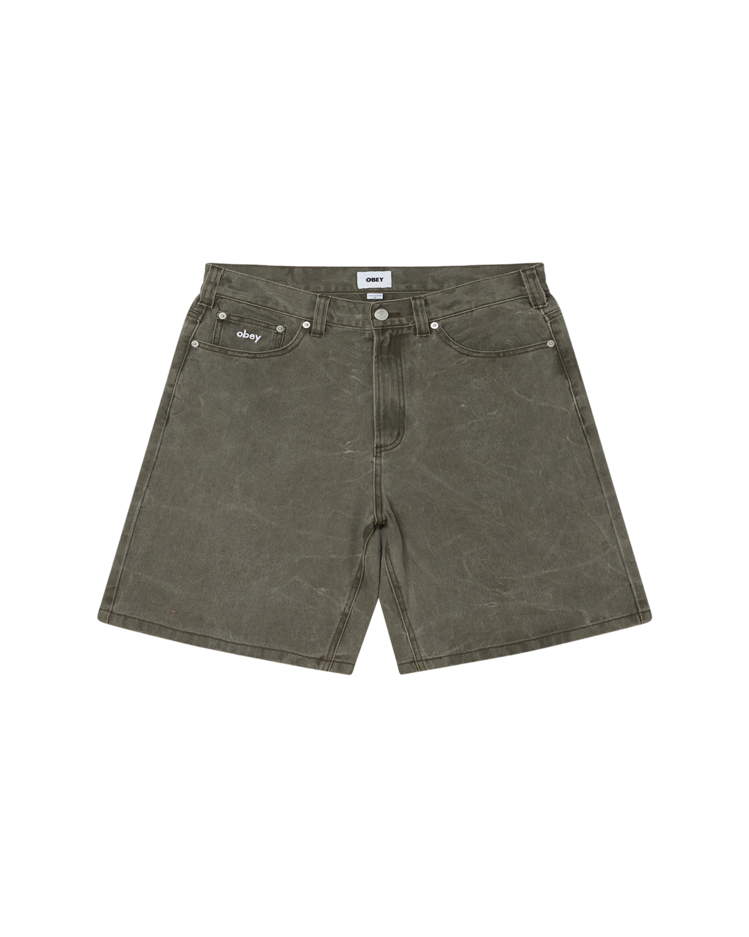 obey-bigwig-baggy-denim-short-black-olive-wrinkle-wash (zoomed)