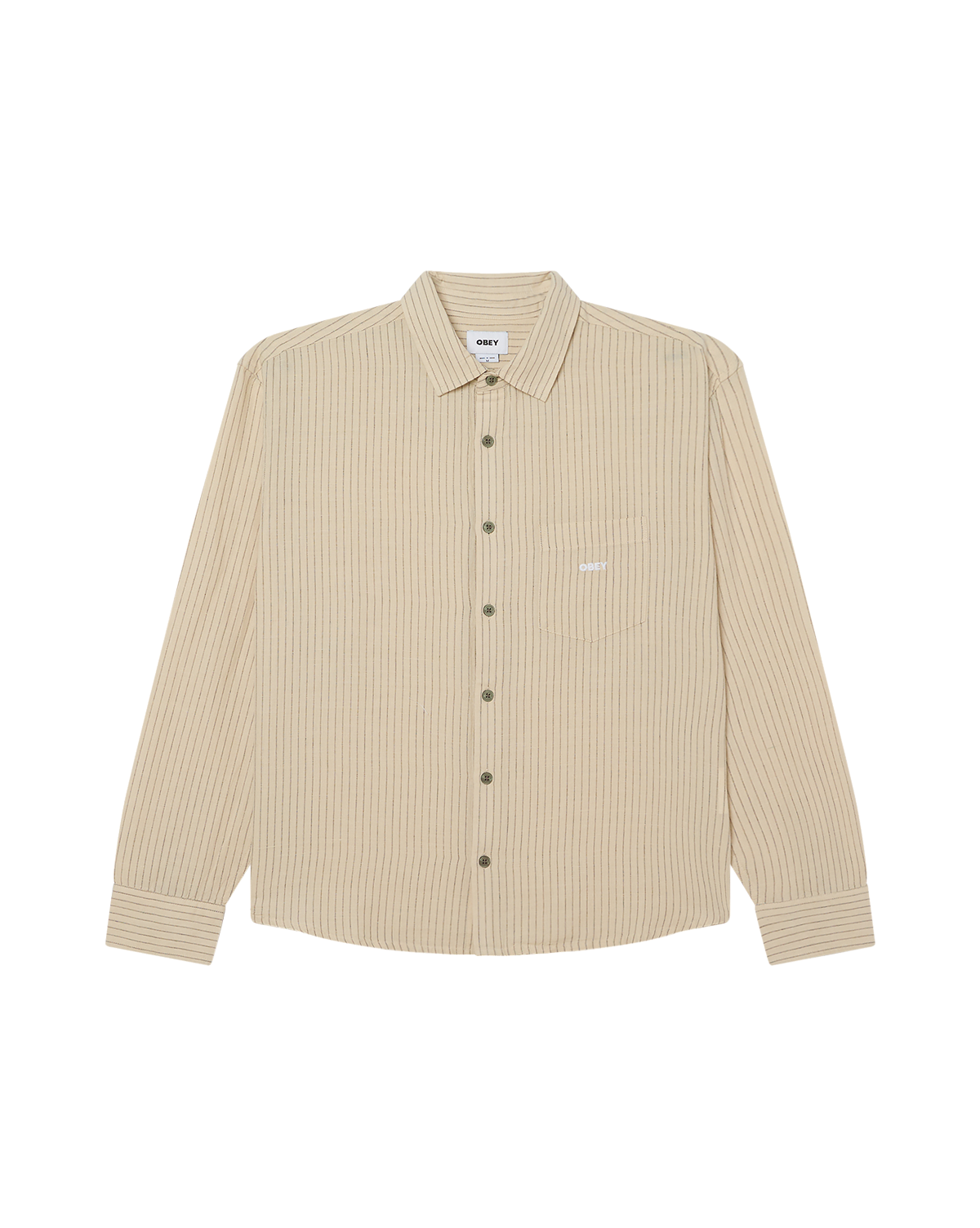 obey dress shirt NELSON SHIRT SILVER GREY MULTI / M