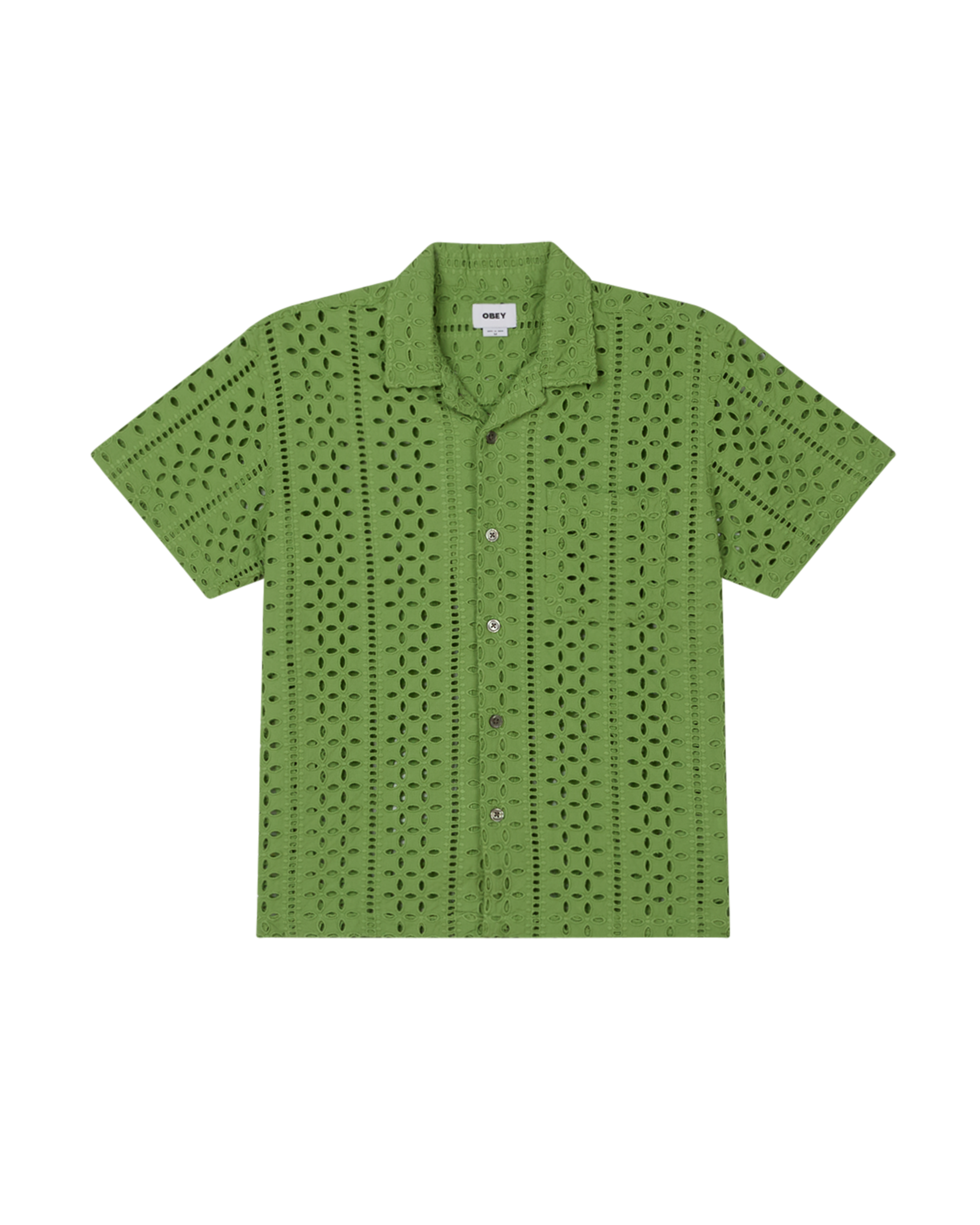 obey ayers ss shirt piquant green (zoomed)