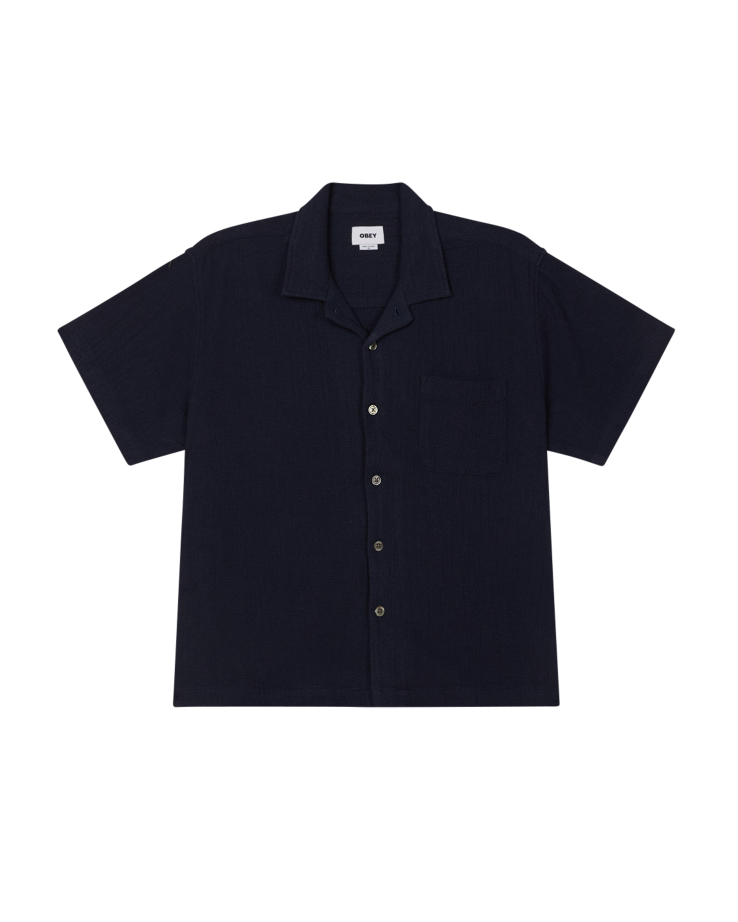 obey curtis ss shirt navy (zoomed)