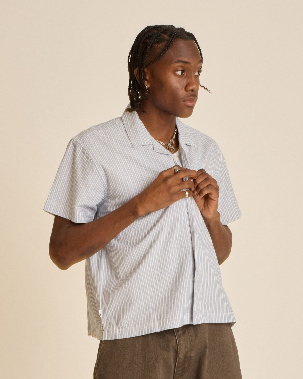obey reducer ss shirt blue fog multi