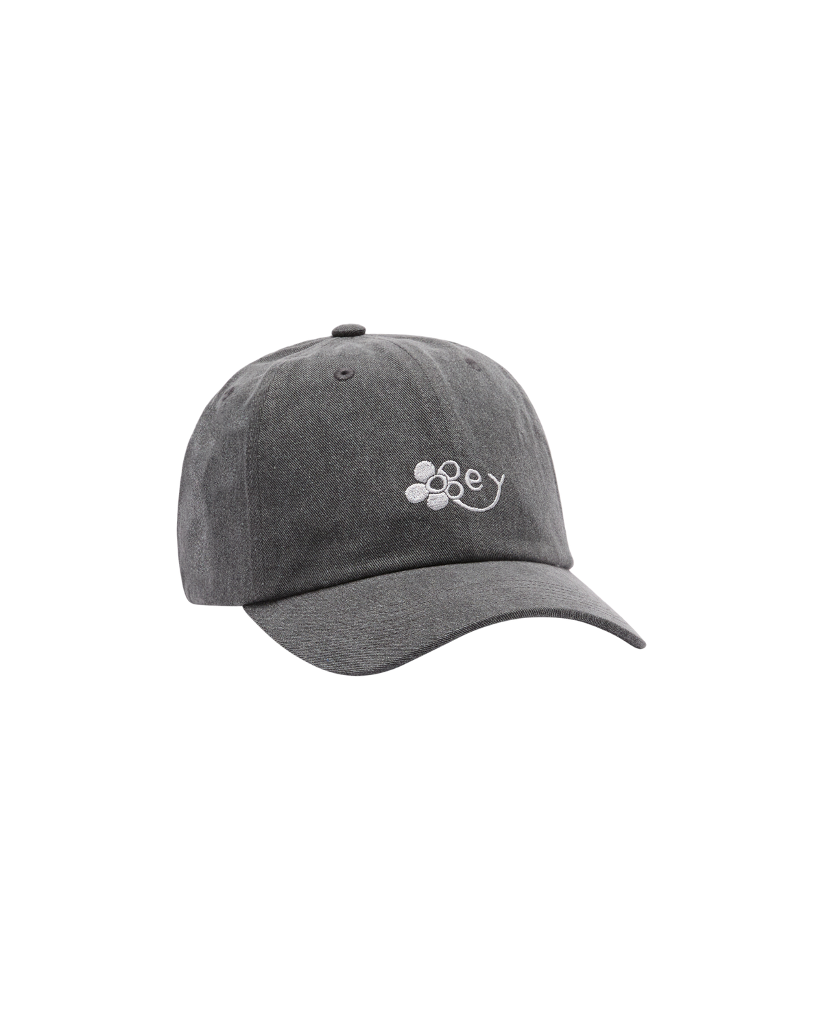 WASHED TWILL FLOWER STRAPBACK
