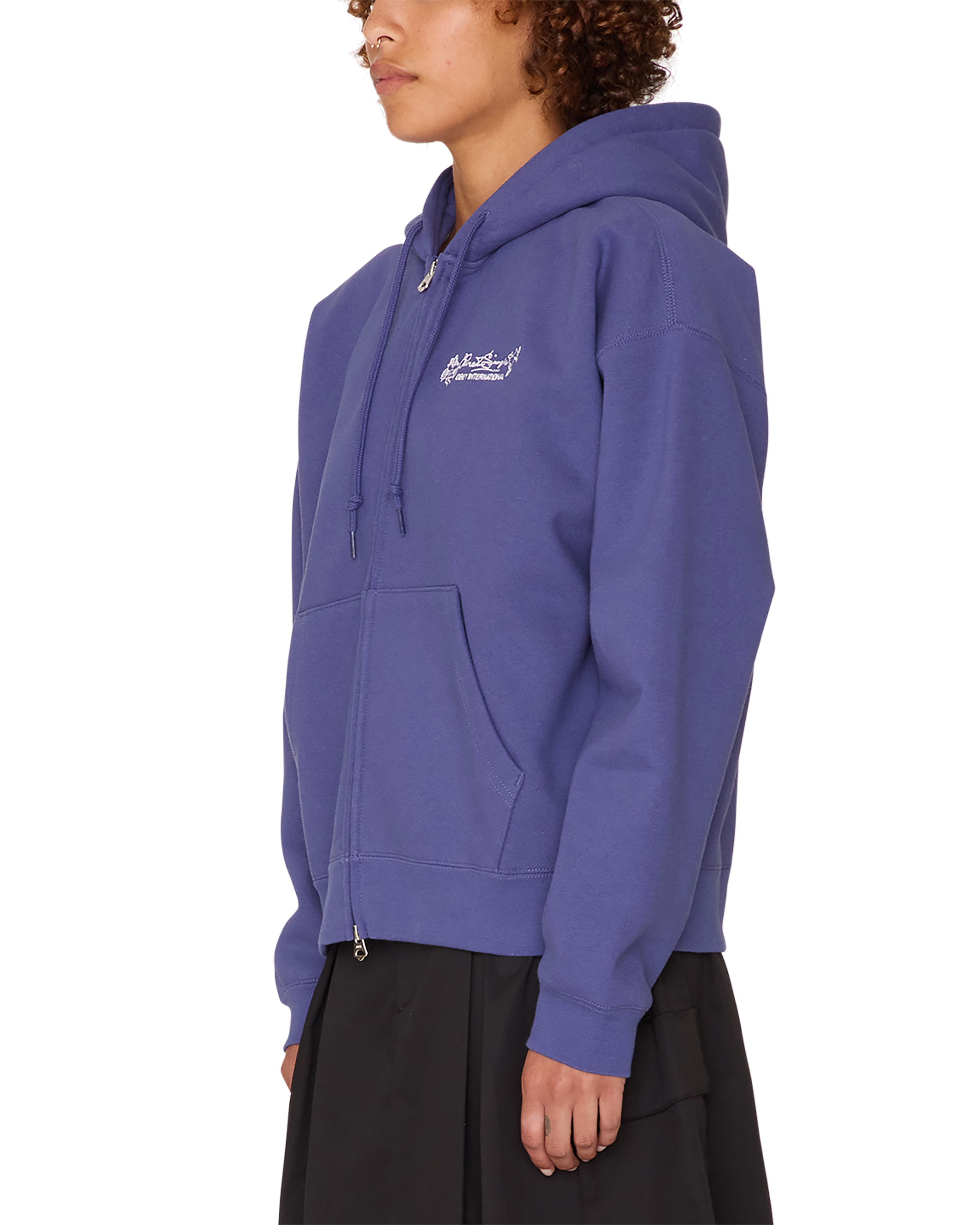 obey lamb zip pullover skipper blue (zoomed)