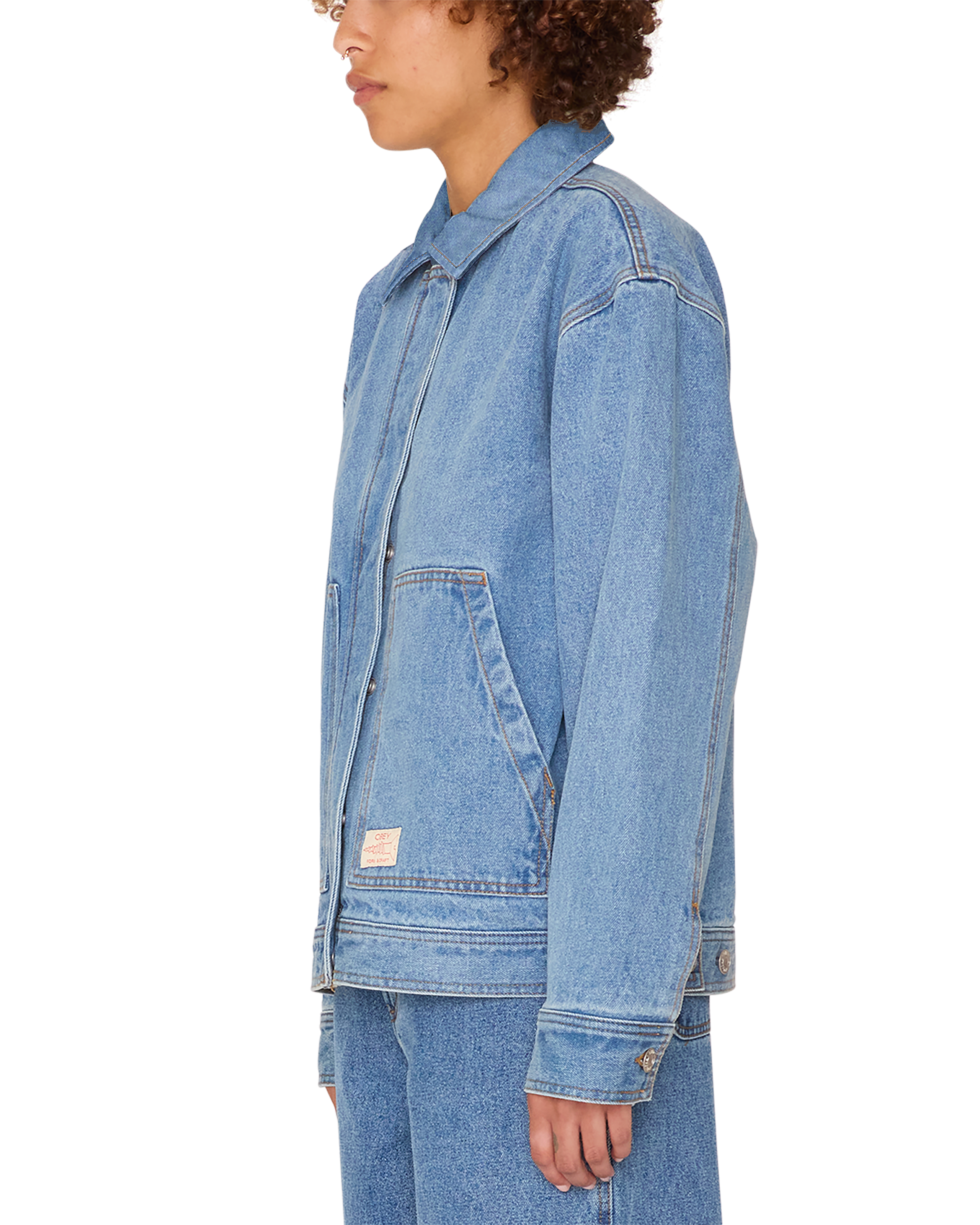 obey sybil jacket light indigo (zoomed)