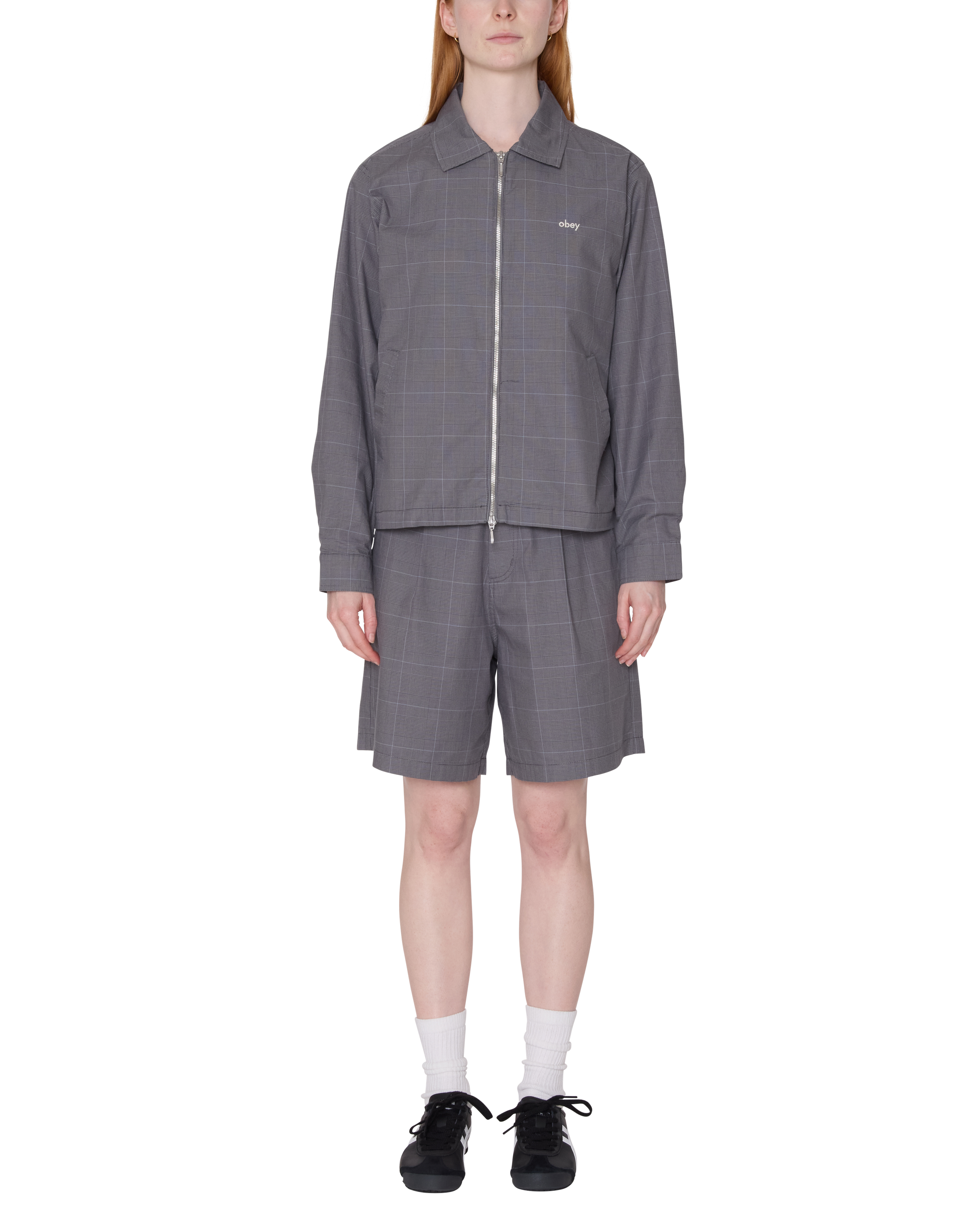 obey olivia plaid jacket grey plaid (zoomed)