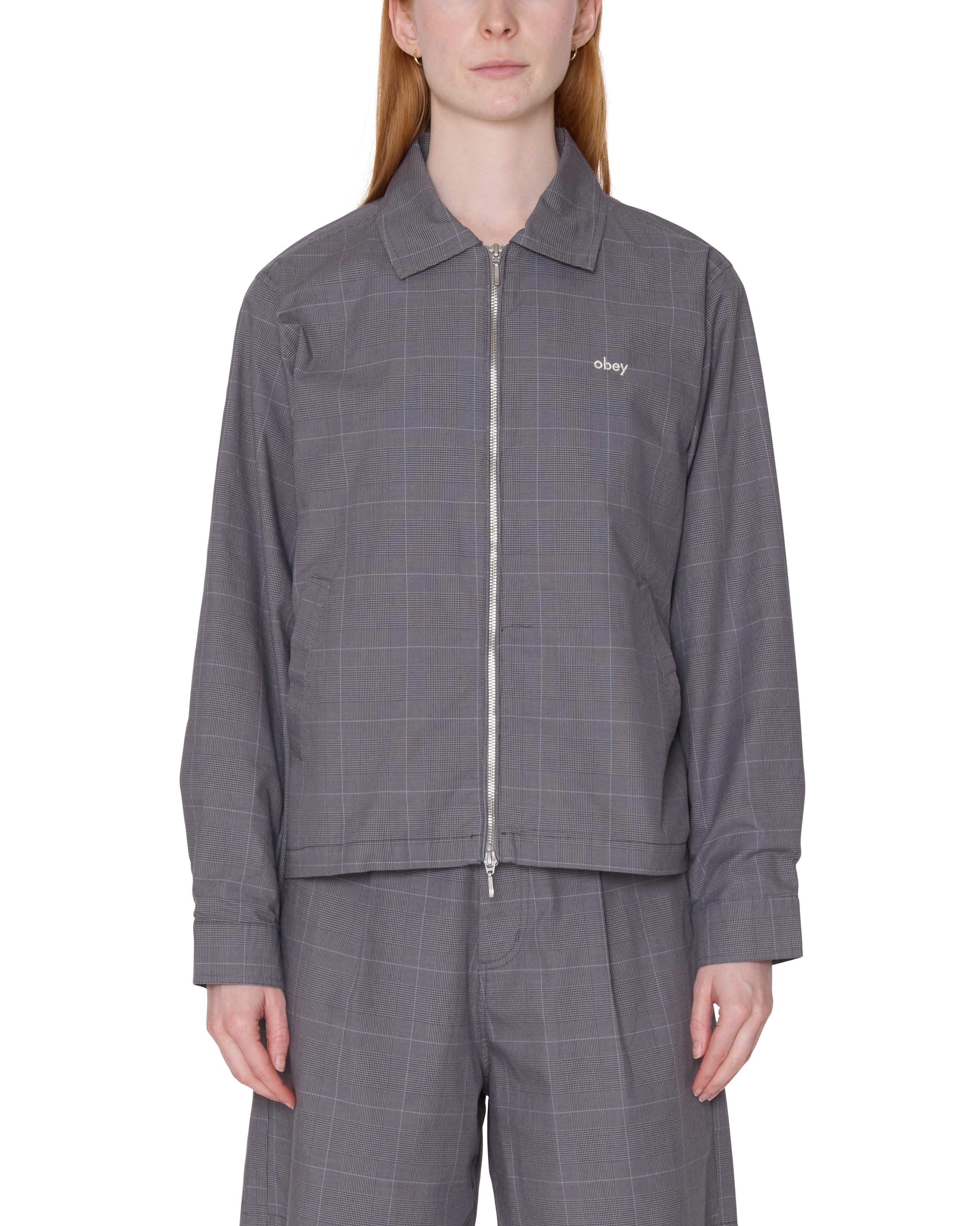 obey olivia plaid jacket grey plaid (zoomed)