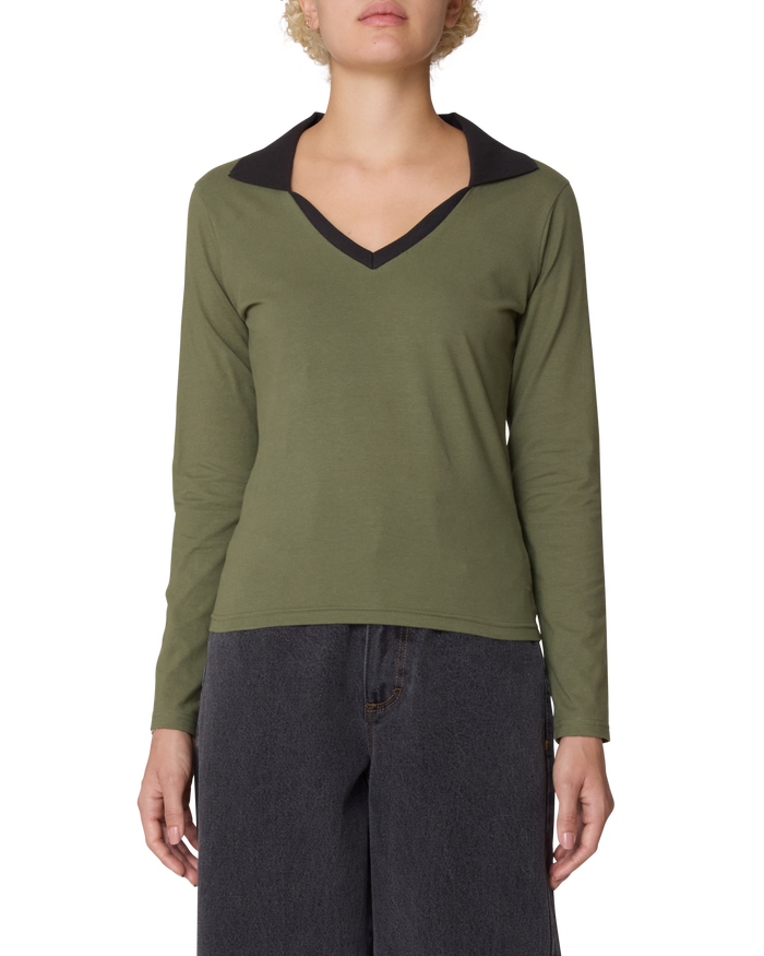 MEDEA COLLARED LS POLO