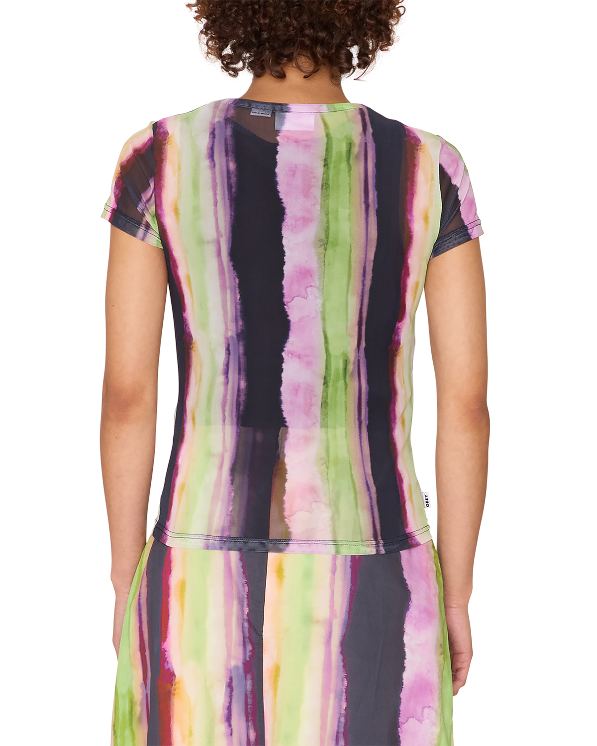 obey midori mesh shirt stripe multi