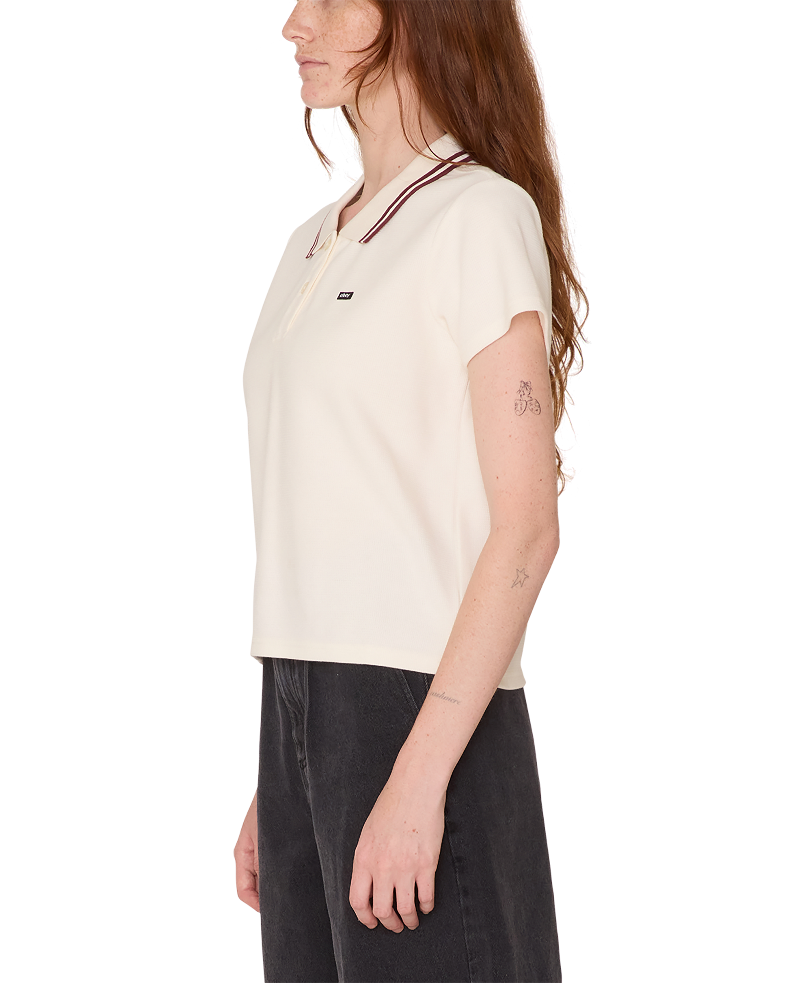 obey dual polo marshmallow (zoomed)