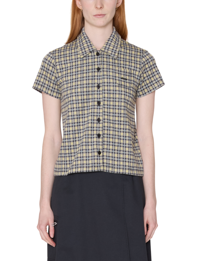 obey-lila-micro-check-polo-yellow-multi