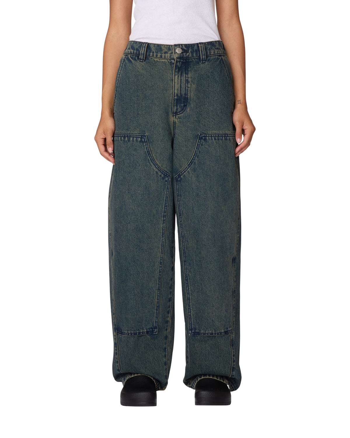 LEAH III BAGGY DBL KNEE DENIM