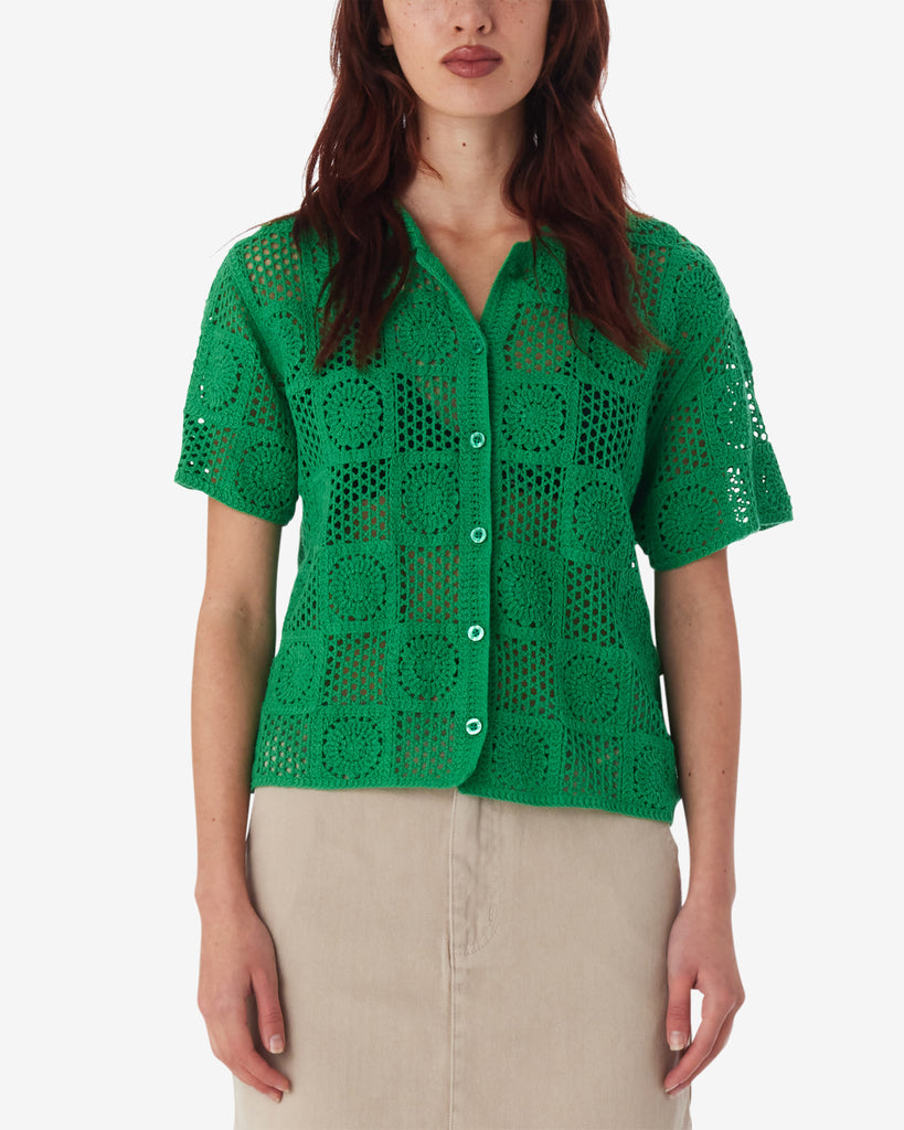 AGATHA CROCHET KNIT SWEATER SPRING GREEN | OBEY Clothing