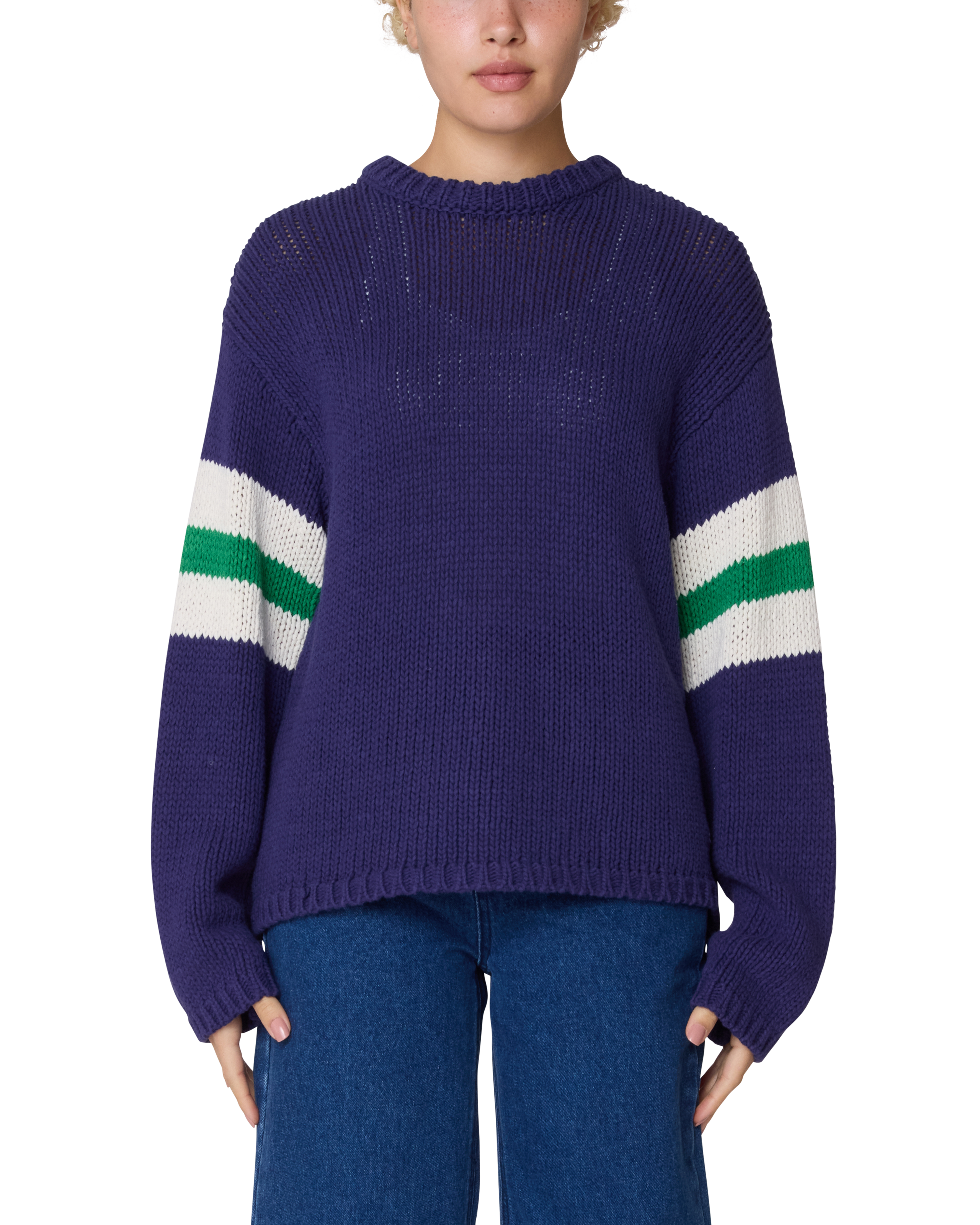 ZONE STRIPE SWEATER (zoomed)