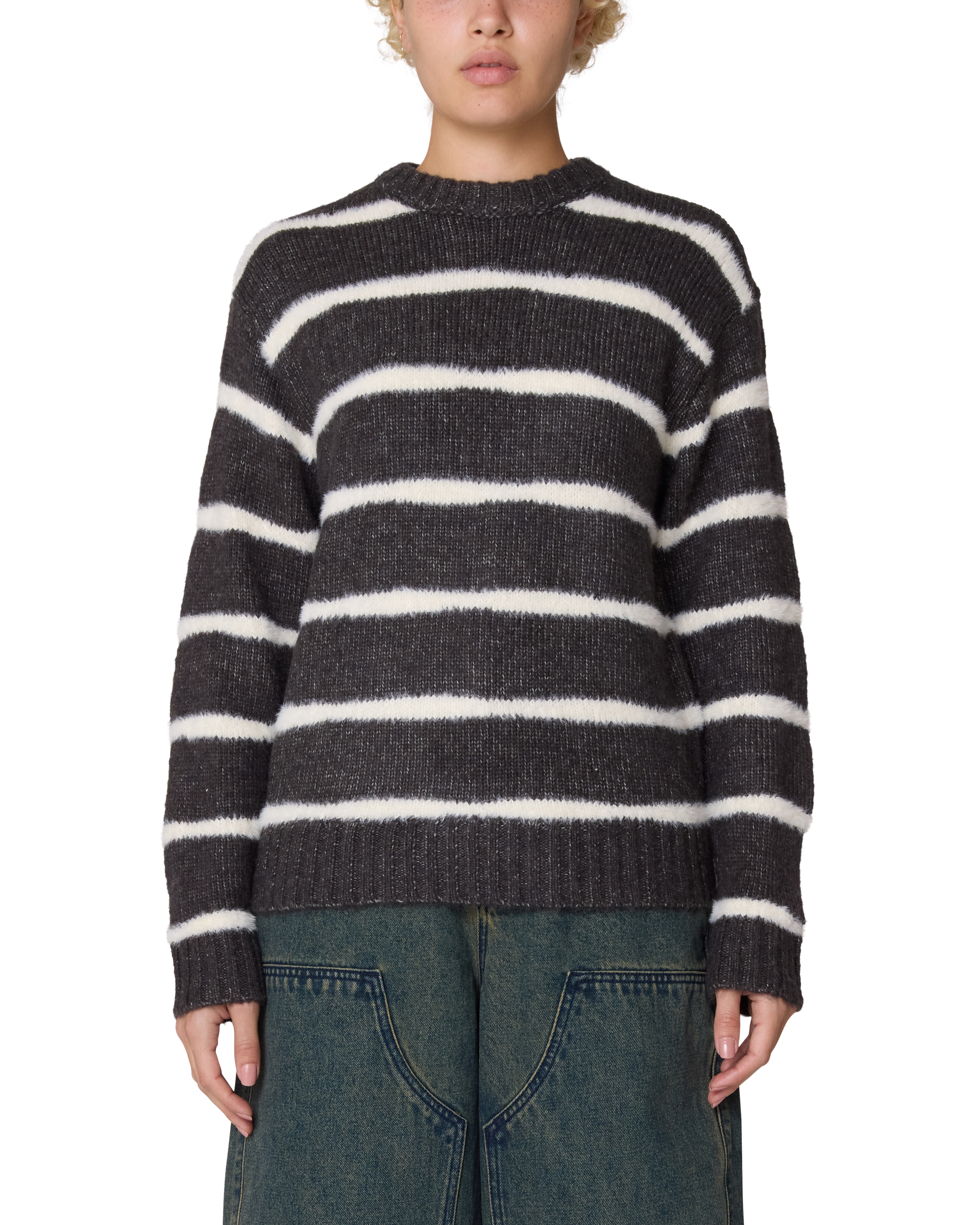 CASEY STRIPE CREW SWEATER (zoomed)