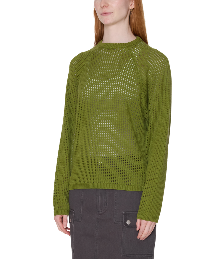 obey-talia-open-knit-raglan-pesto - alternate view