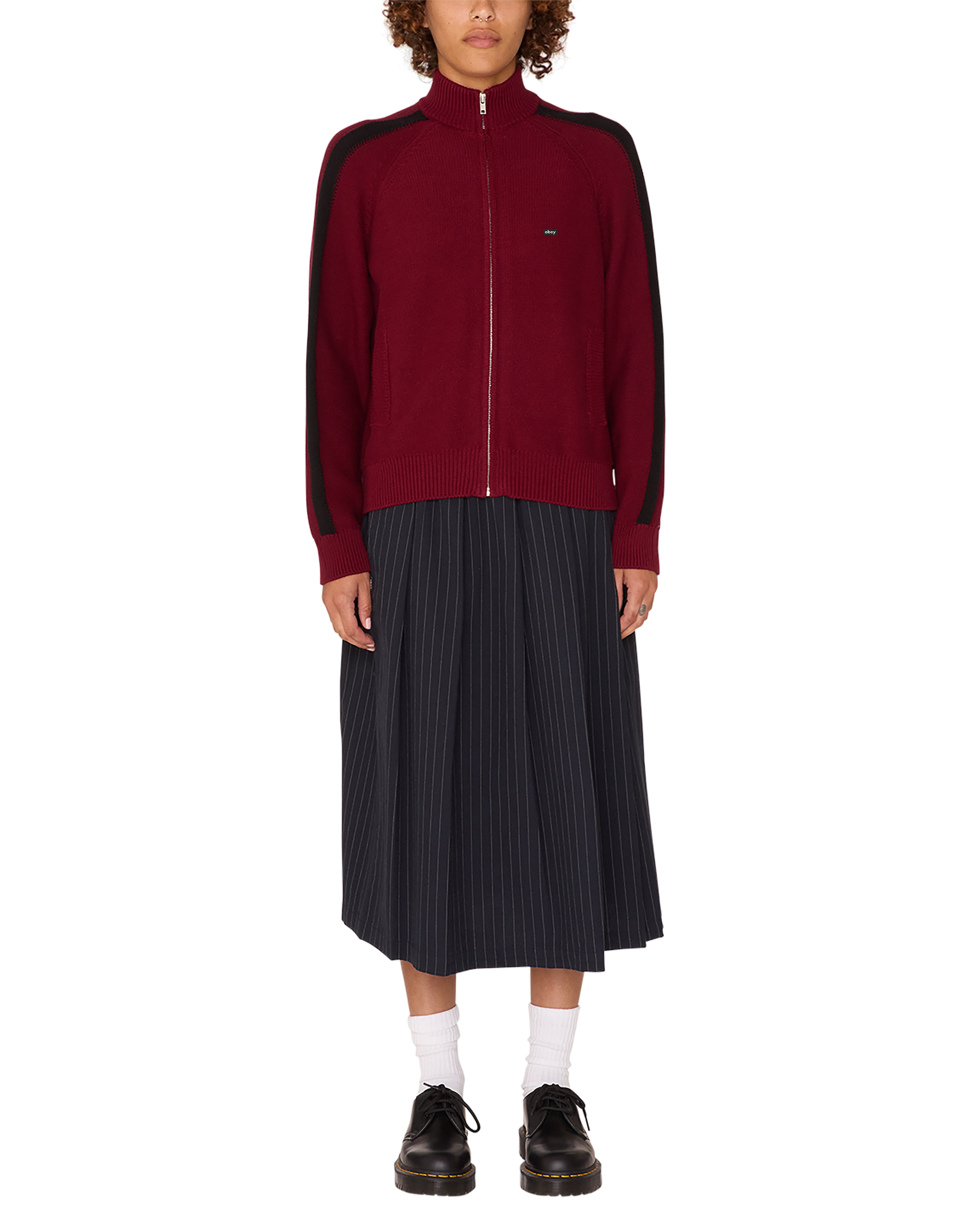 obey frankie track sweater wine (zoomed)