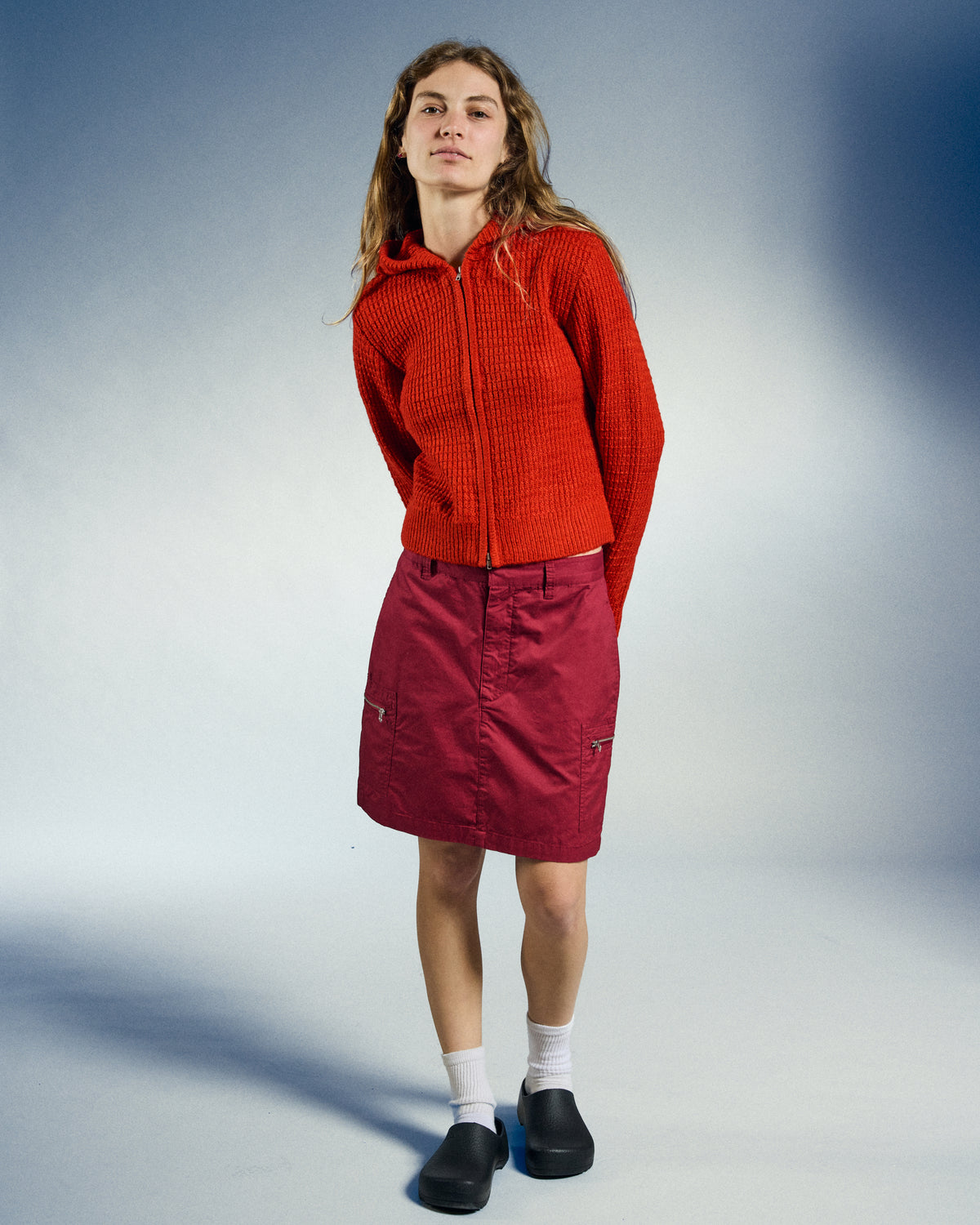 GLENDA HOOD ZIP SWEATER