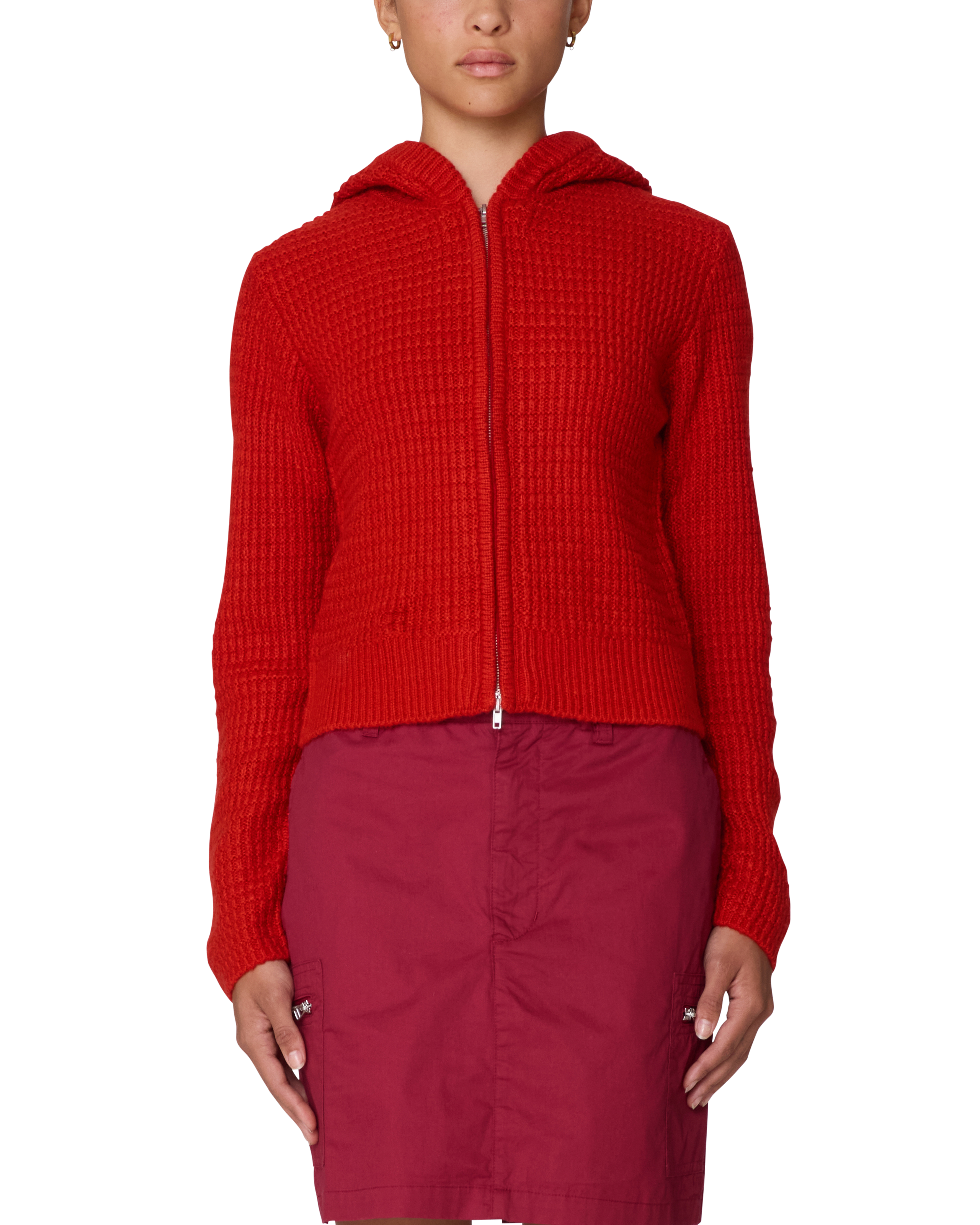 GLENDA HOOD ZIP SWEATER (zoomed)