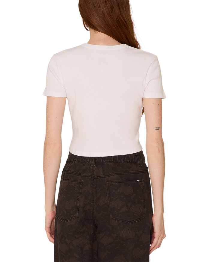 obey catalogue cropped emma t shirt white - alternate view