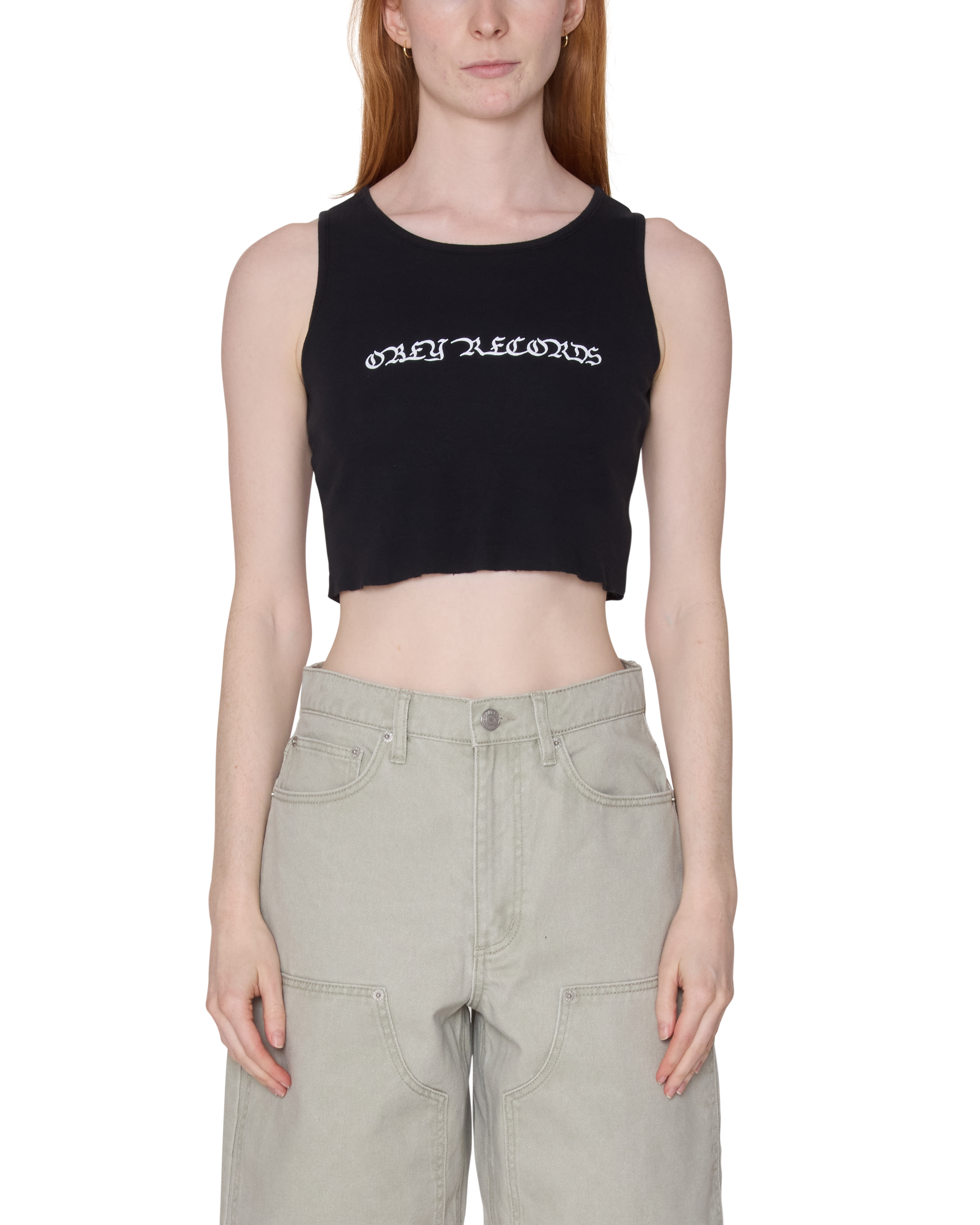 obey old english morgan raw edge tank digital black (zoomed)