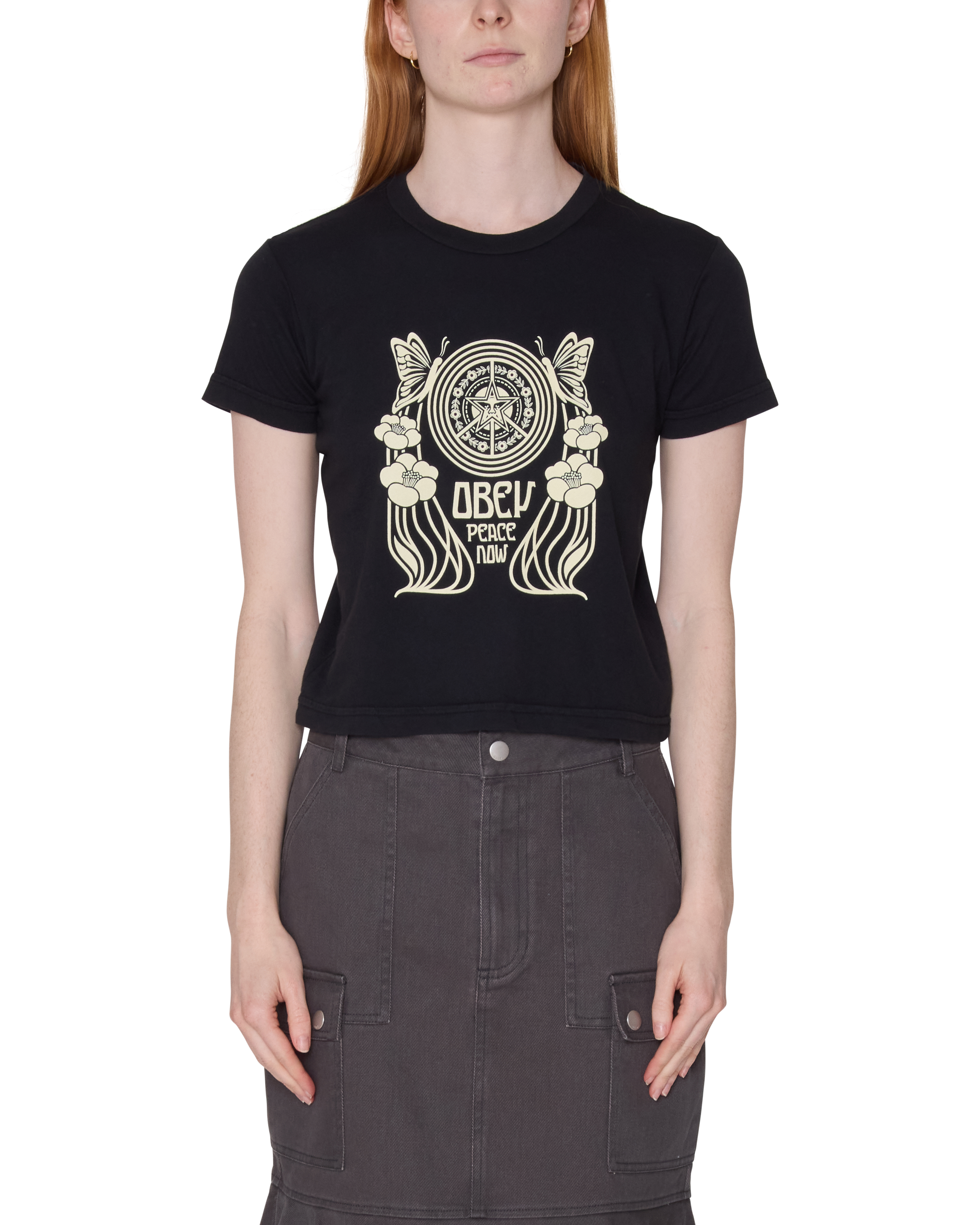 obey peace now butterfly kaia t-shirt digital black (zoomed)