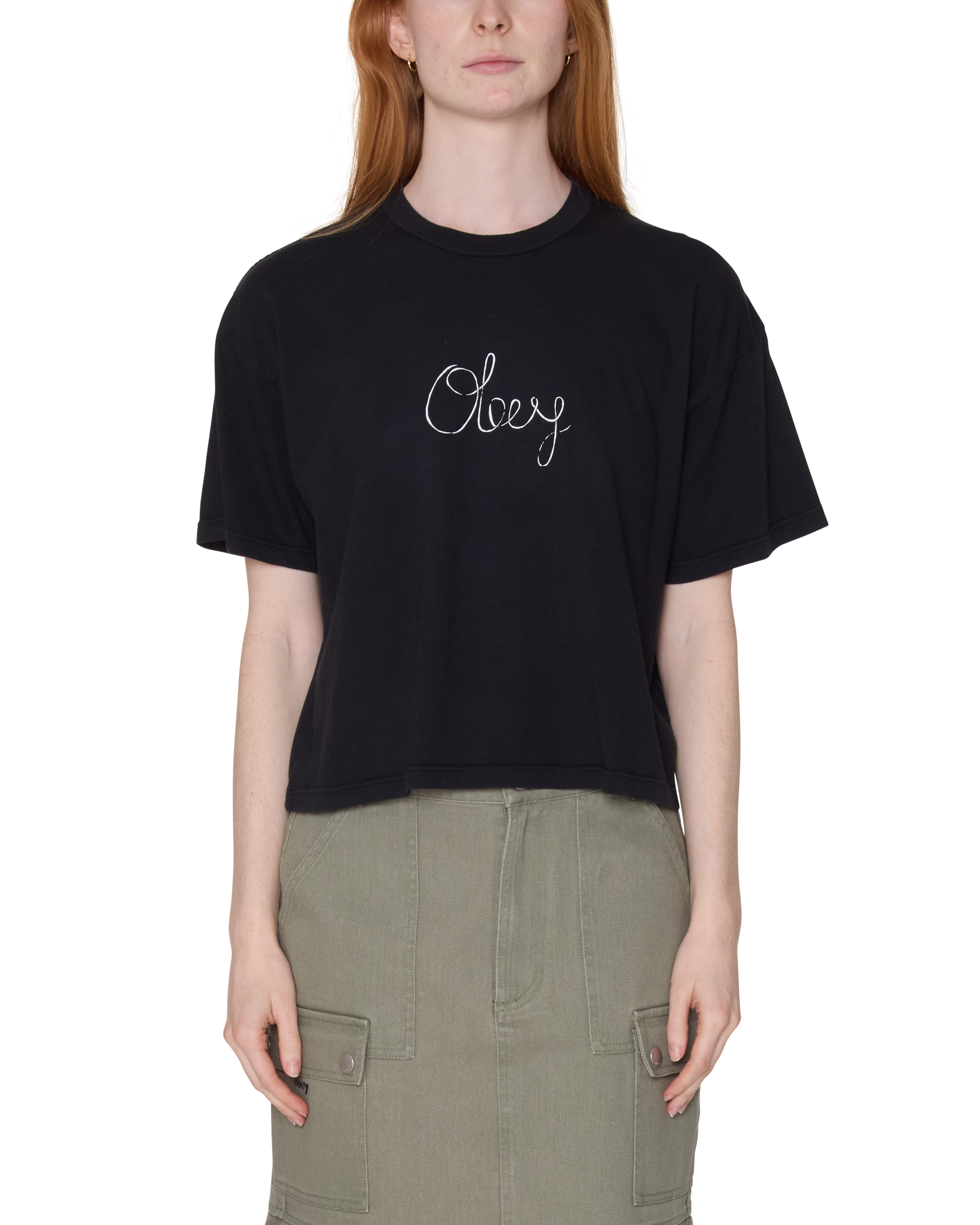 obey handwritten row t-shirt digital black (zoomed)