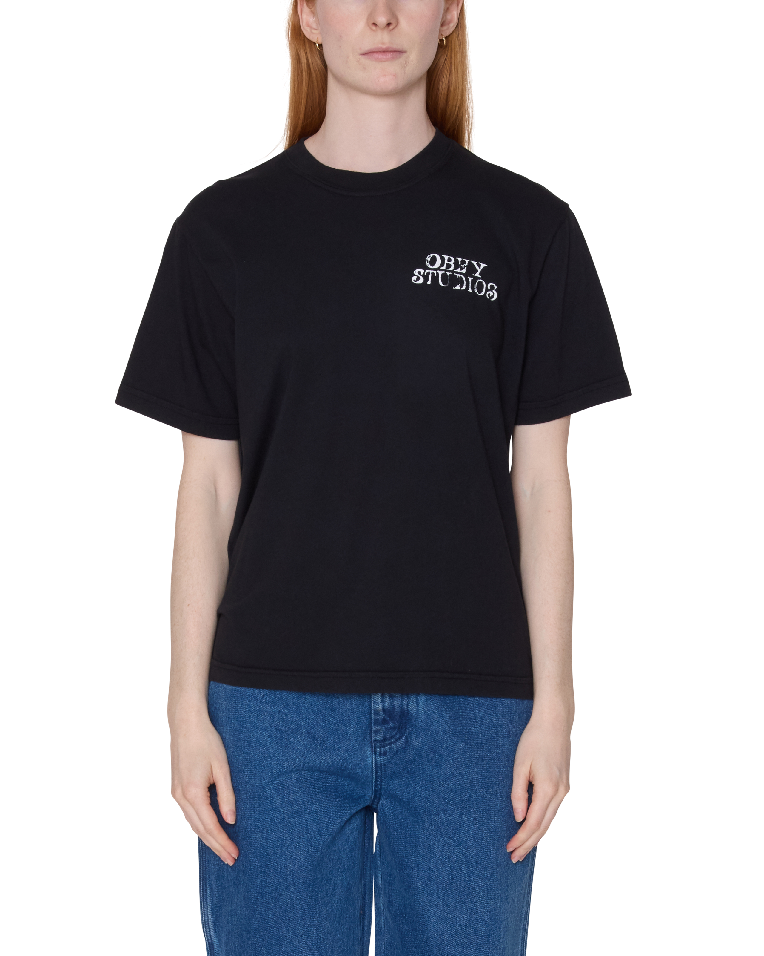 obey studio stamp michelle t-shirt digital black (zoomed)