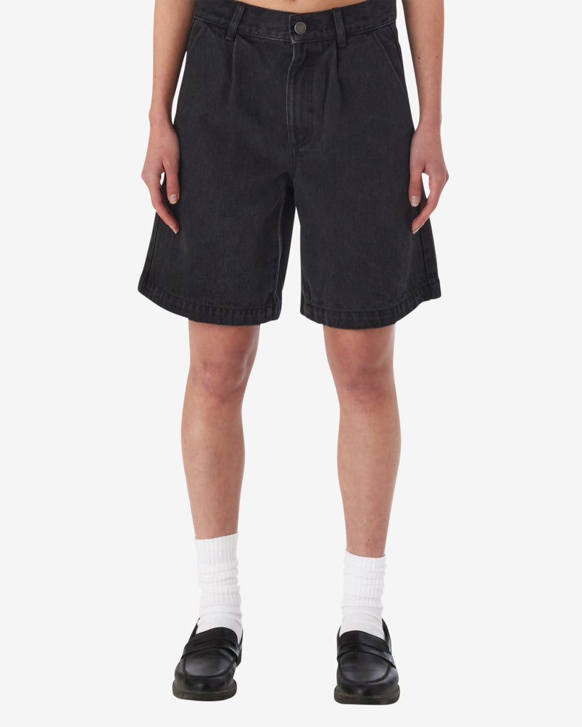 ELI PLEATED SHORT FADED BLACK | OBEY Clothing