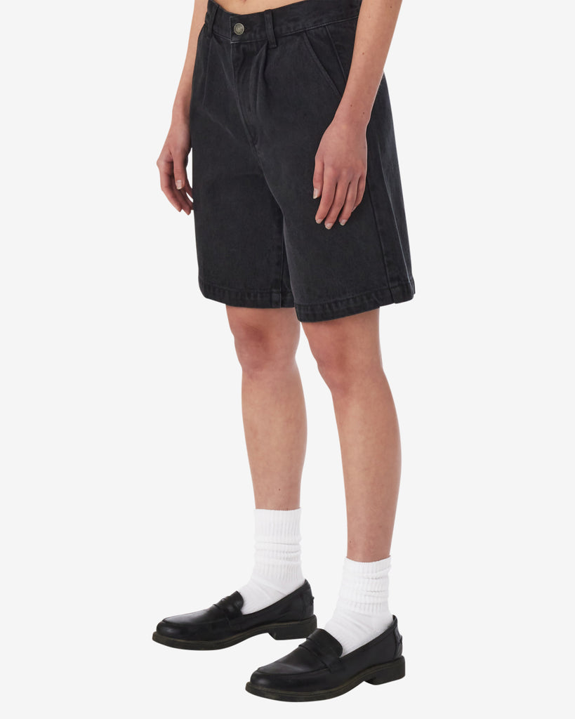 ELI PLEATED SHORT FADED BLACK | OBEY Clothing
