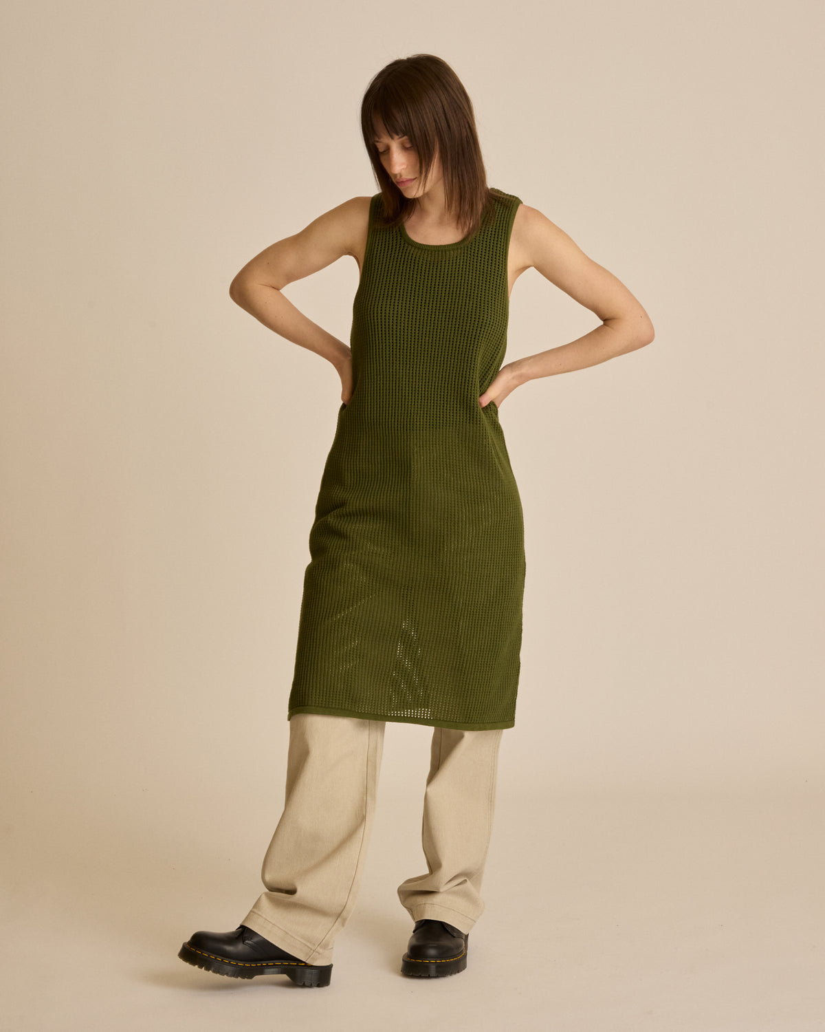 MINERVA OPEN STRIPE DRESS