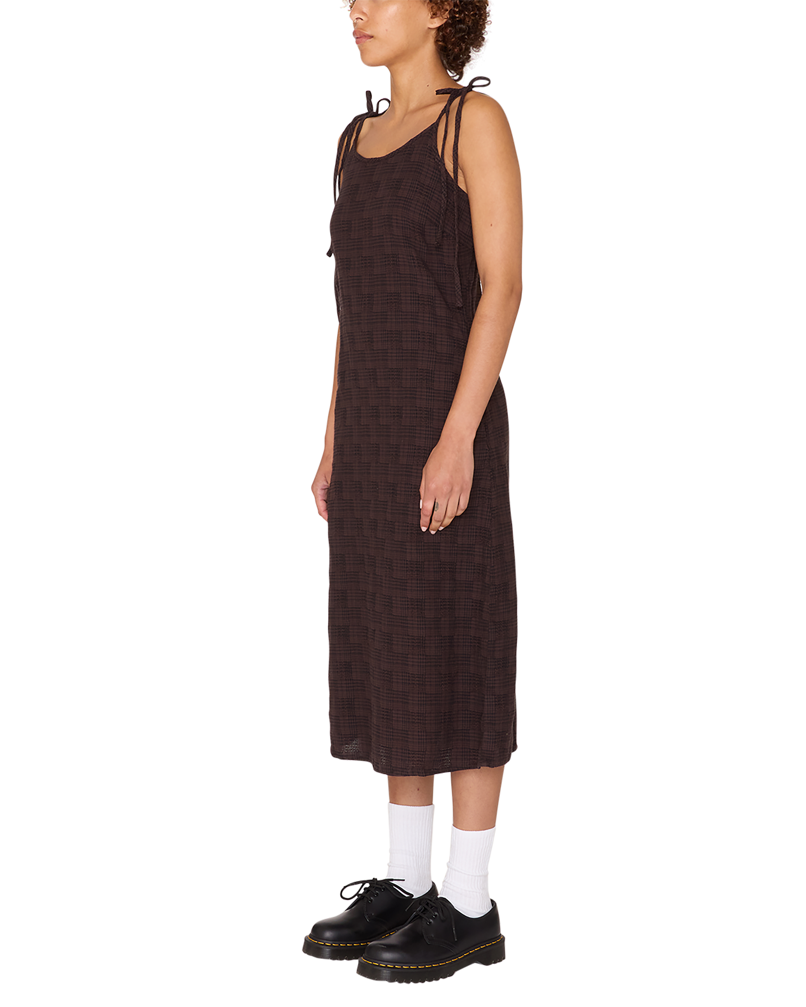 obey vivian plaid dress java brown multi (zoomed)