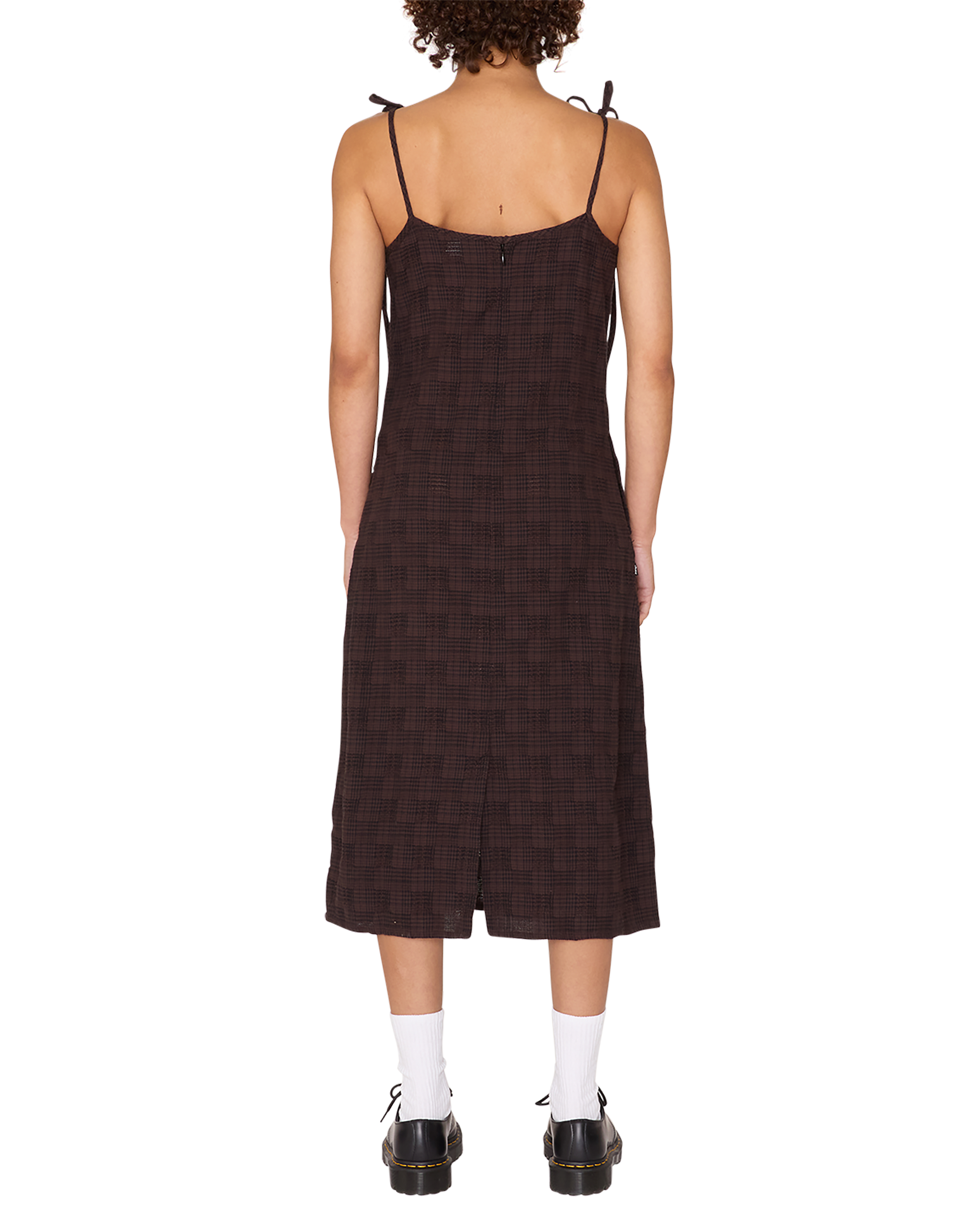 obey vivian plaid dress java brown multi (zoomed)