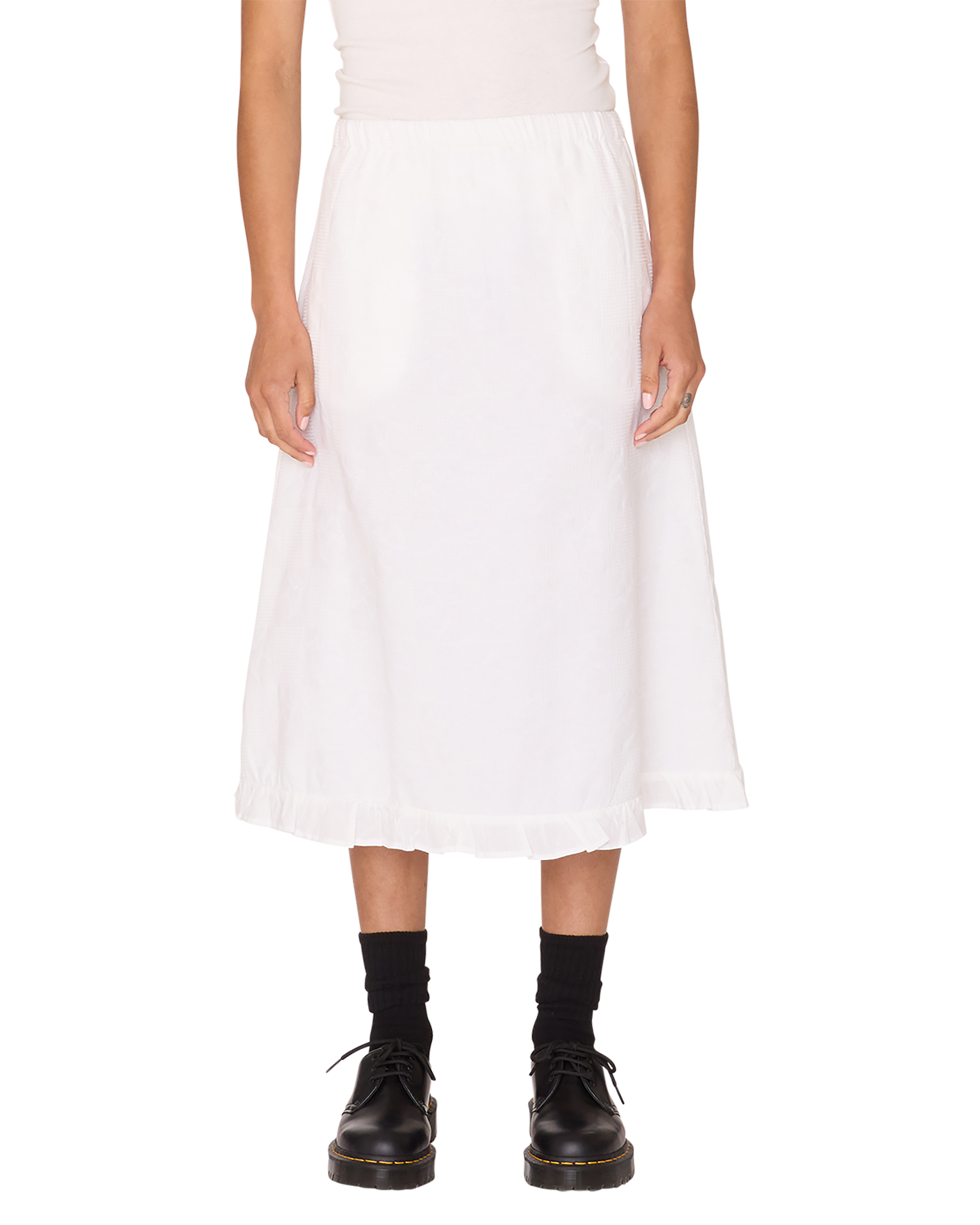 obey manor jacquard skirt white (zoomed)